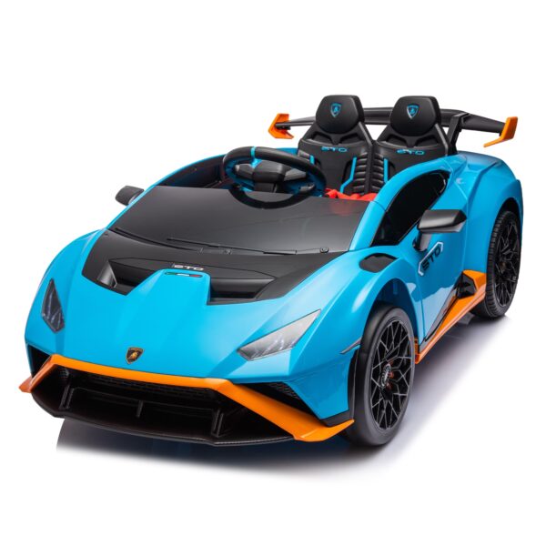 Lamborghini Huracan STO 24V Ride On Car for Kids, Electric Drift Car with 360° Spin, Dual 120W Motors, LED Lights & Music, Ages 3