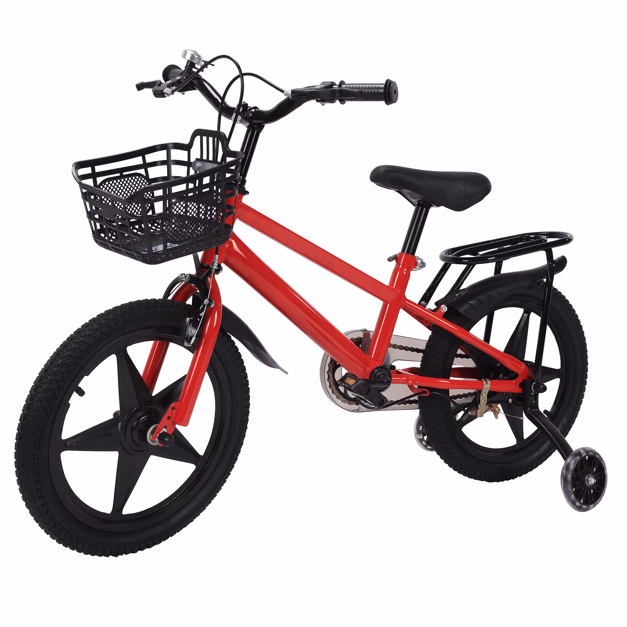 LELINTA Kids Bike Kids' Bicycle 2 Hand Brakes with Training Wheels Bell,Basket 16 Inch Children's Bicycle for Boys Girls Age 3-12 Years