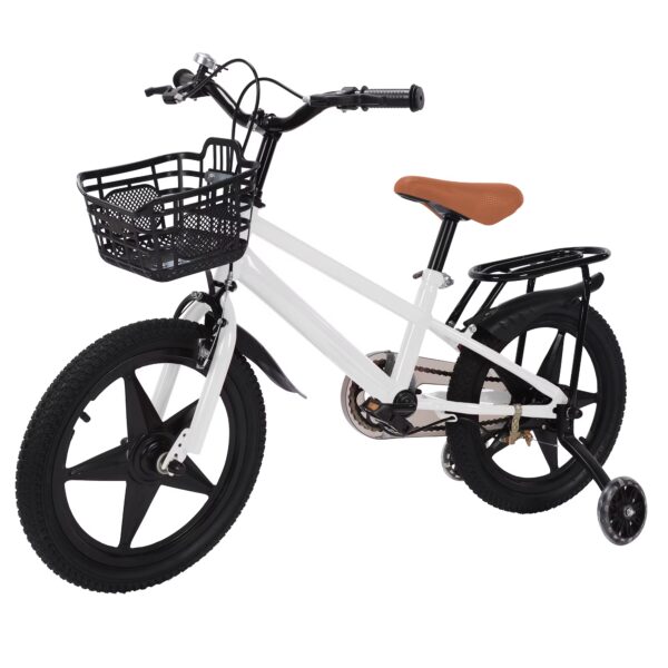 LELINTA Kids Bike Kids' Bicycle 2 Hand Brakes with Training Wheels Bell,Basket 16 Inch Children's Bicycle for Boys Girls Age 3-12 Years