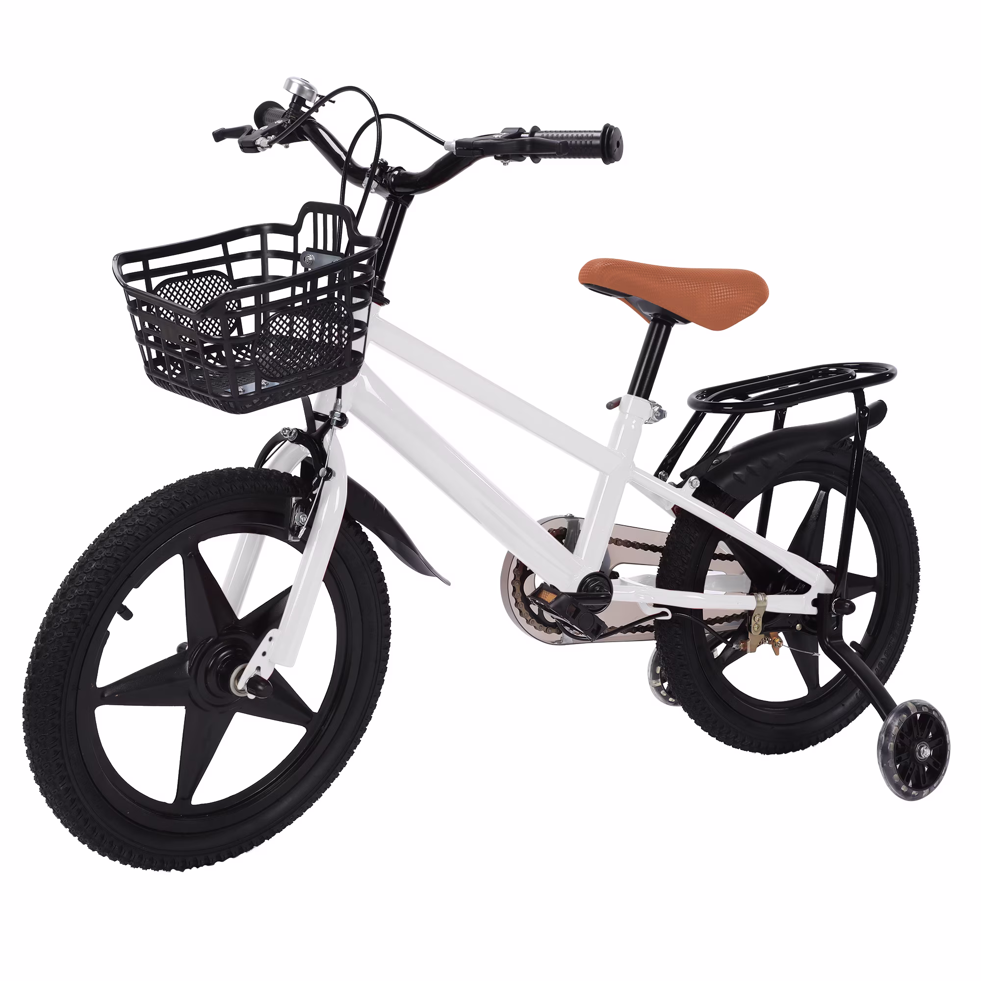 LELINTA Kids Bike Kids' Bicycle 2 Hand Brakes with Training Wheels Bell,Basket 16 Inch Children's Bicycle for Boys Girls Age 3-12 Years