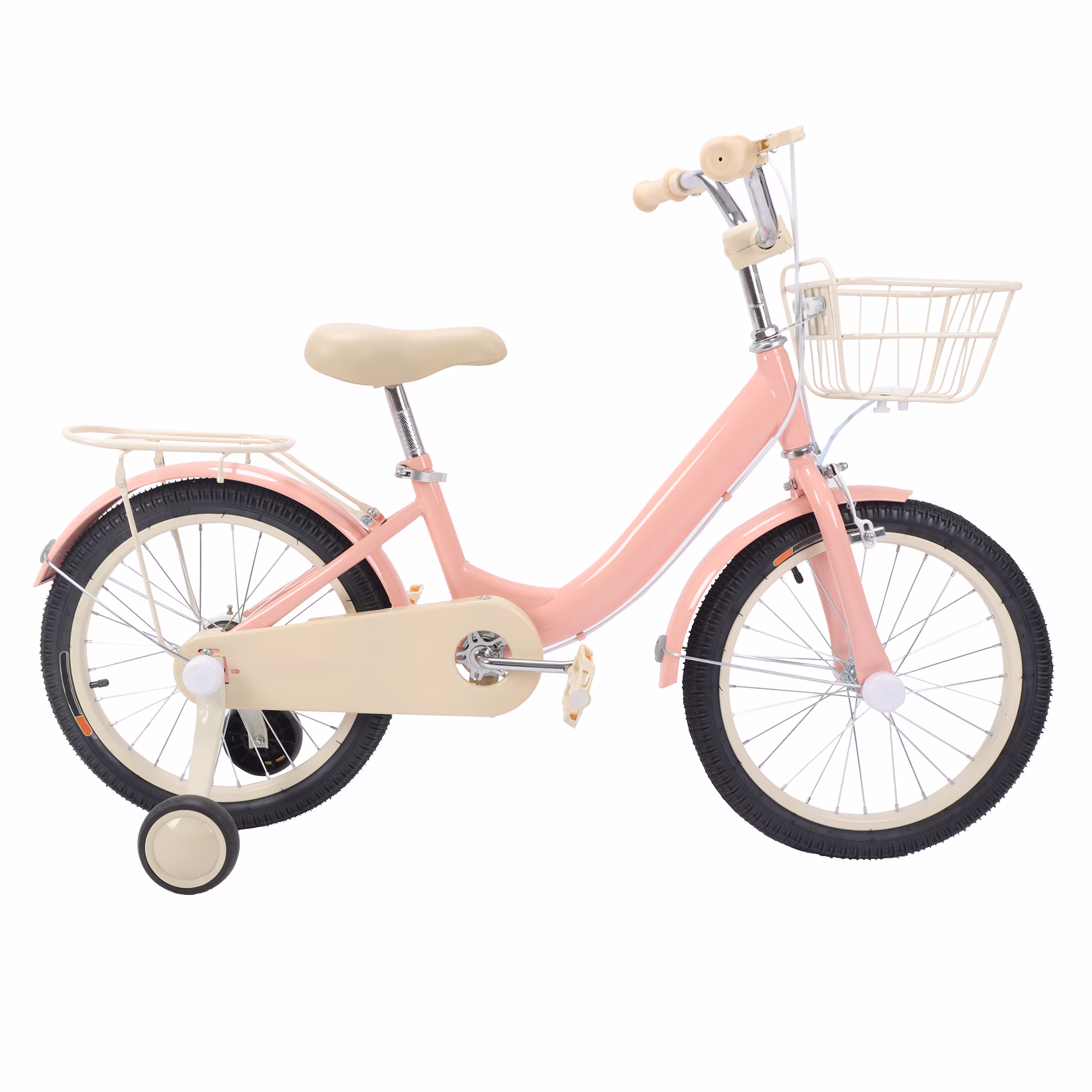 LELINTA Kids Bike Toddler Adjustable Bicycle with Training Wheel for 4-7 Years Old Girl Pink