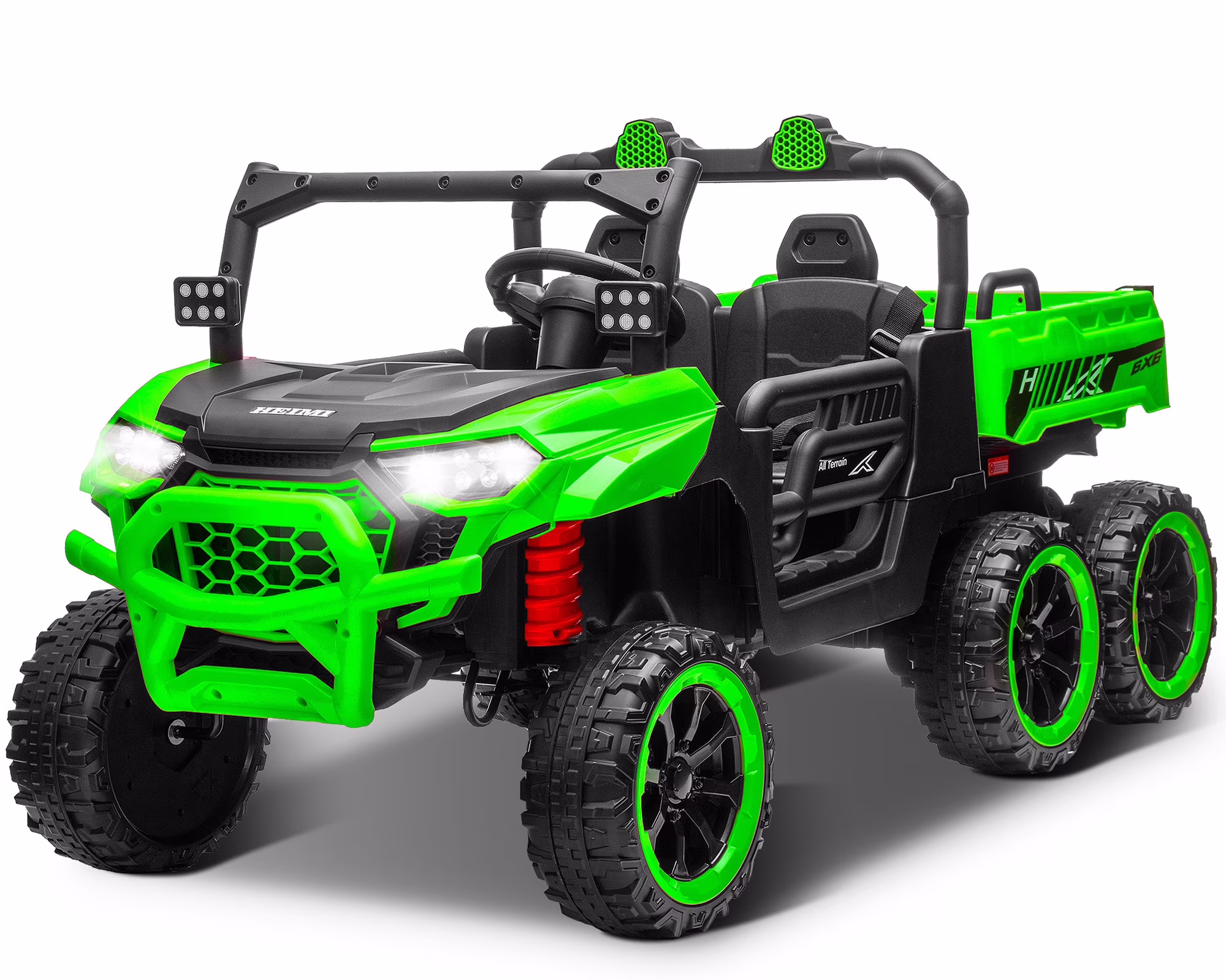 Letsgokid 24V 2-Seater Ride On Dump Truck with Remote Control, 4WD 6-Wheel Electric Car for Big Kids with Electric Dump Bed, 20in Seat, 400W Powerful Motor, LED Lights, Music, Ages 3+ - Image 4