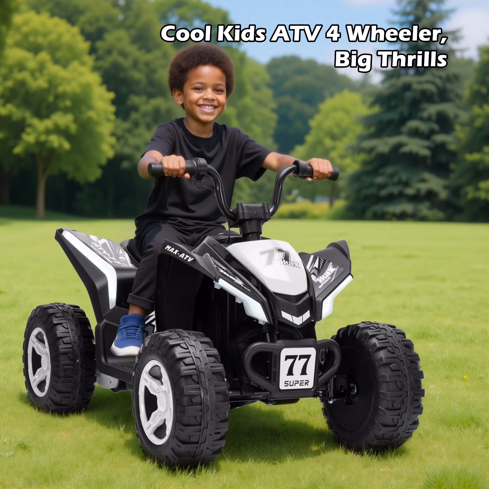 Letsgokid Kids ATV 4 Wheeler, 24V 2 Seater Electric ATV Ride On Toy for Big Kids with 110lb Weight Capacity, 200W Motor, 3.7Mph Max Speed, Spring Suspension, LED Lights, Music - Image 3