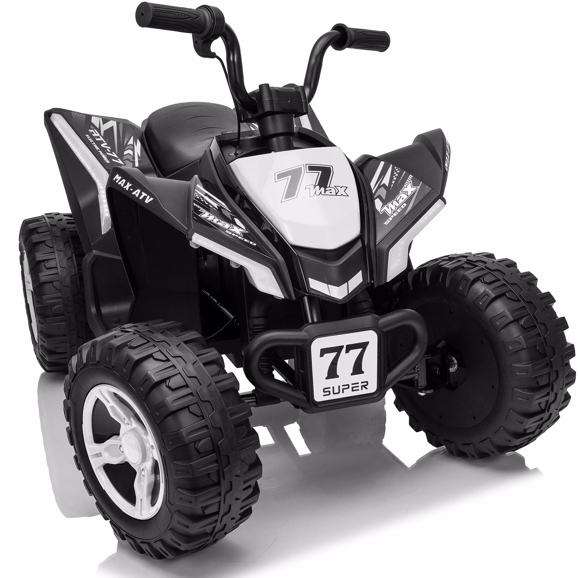 Letsgokid Kids ATV 4 Wheeler, 24V 2 Seater Electric ATV Ride On Toy for Big Kids with 110lb Weight Capacity, 200W Motor, 3.7Mph Max Speed, Spring Suspension, LED Lights, Music