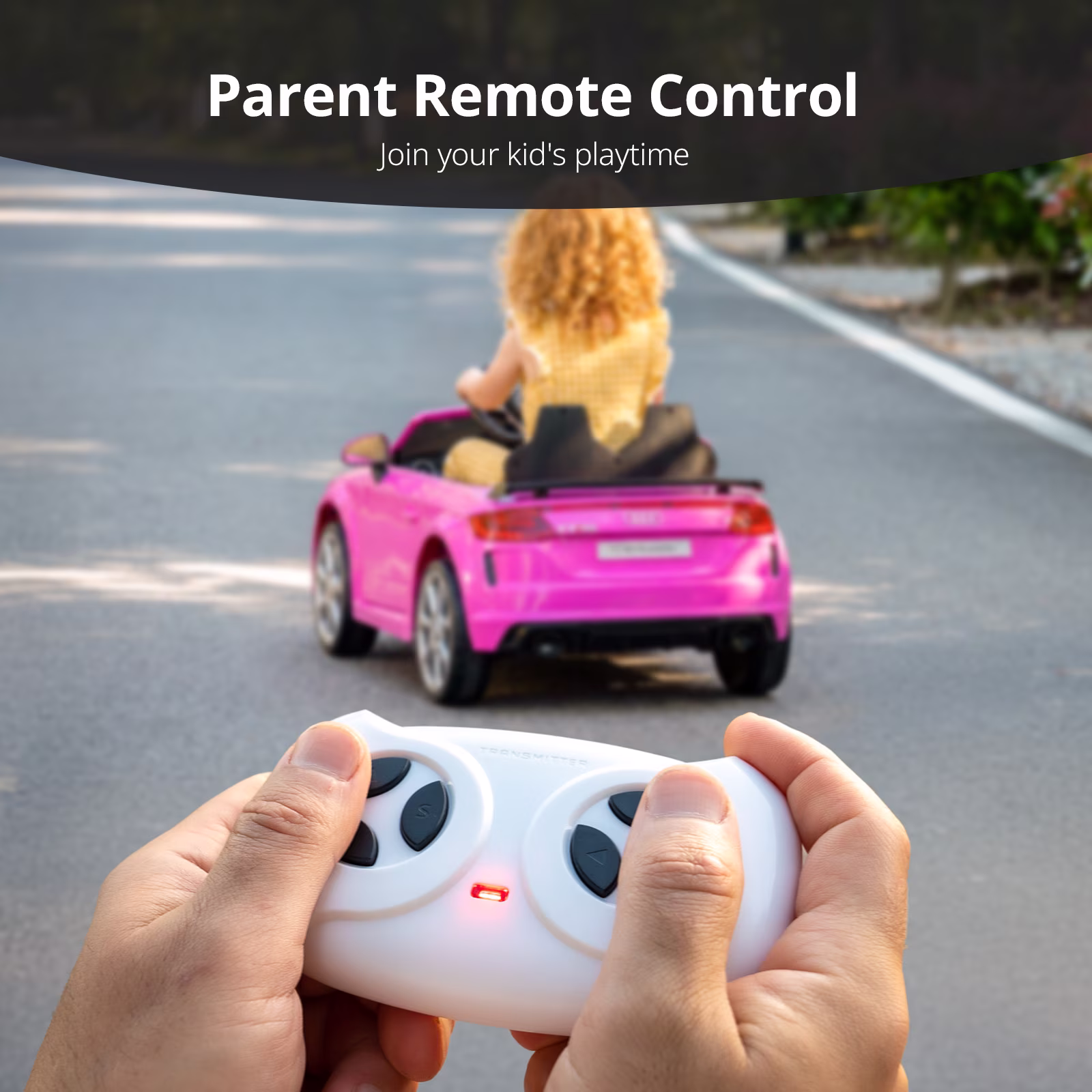 Licensed Audi 24V Kids Ride on Car, Electric Ride-on Toy for Toddlers 1-3 with Remote & Bluetooth - Pink - Image 4