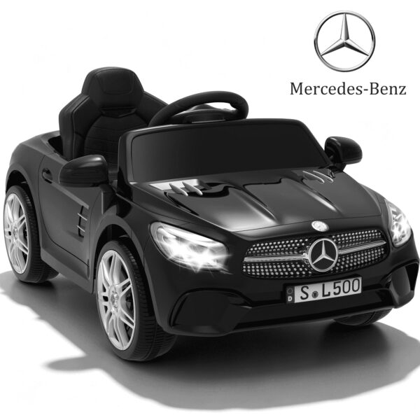 Licensed Benz CLS 350 12V Electric Ride on Car with Bluetooth Music, LED Lights, Spring Suspension, Toddler First Car, Battery Powered Electric Vehicle with Parent Remote Control (Black)