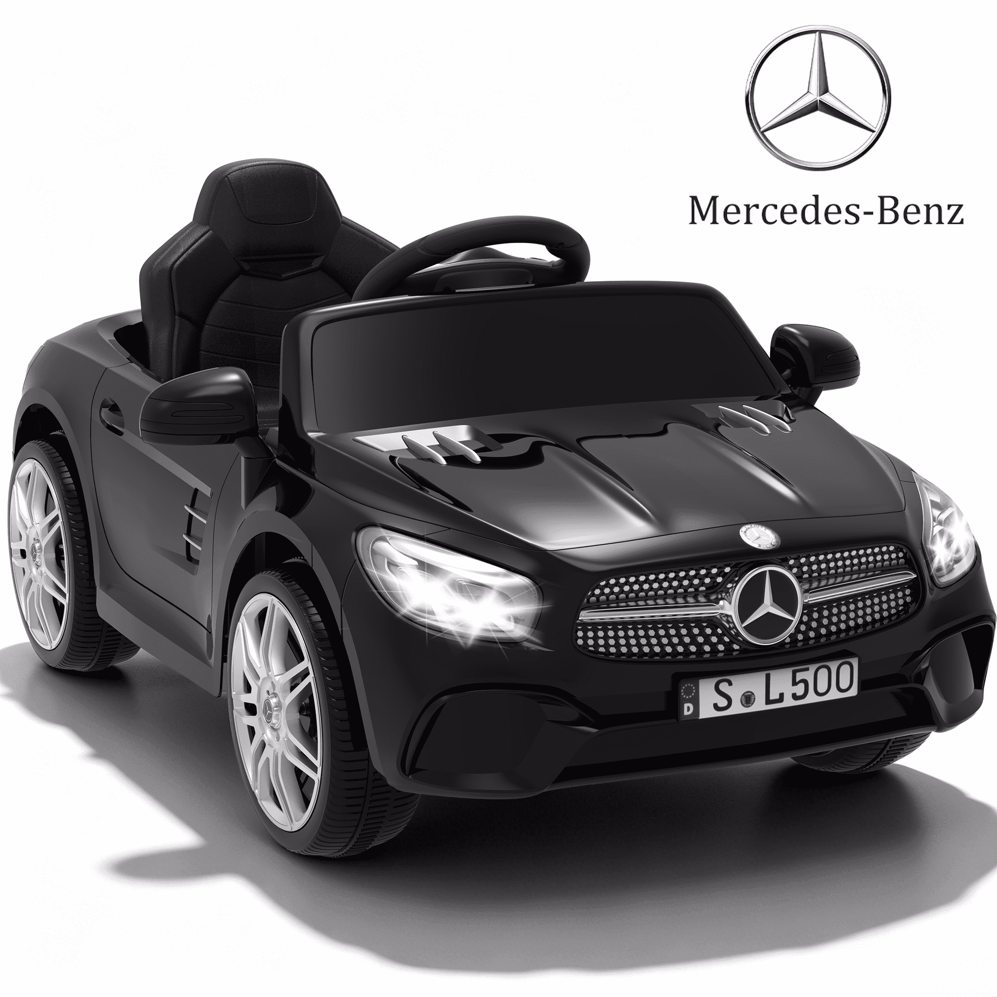 Licensed Benz CLS 350 12V Electric Ride on Car with Bluetooth Music, LED Lights, Spring Suspension, Toddler First Car, Battery Powered Electric Vehicle with Parent Remote Control (Black)