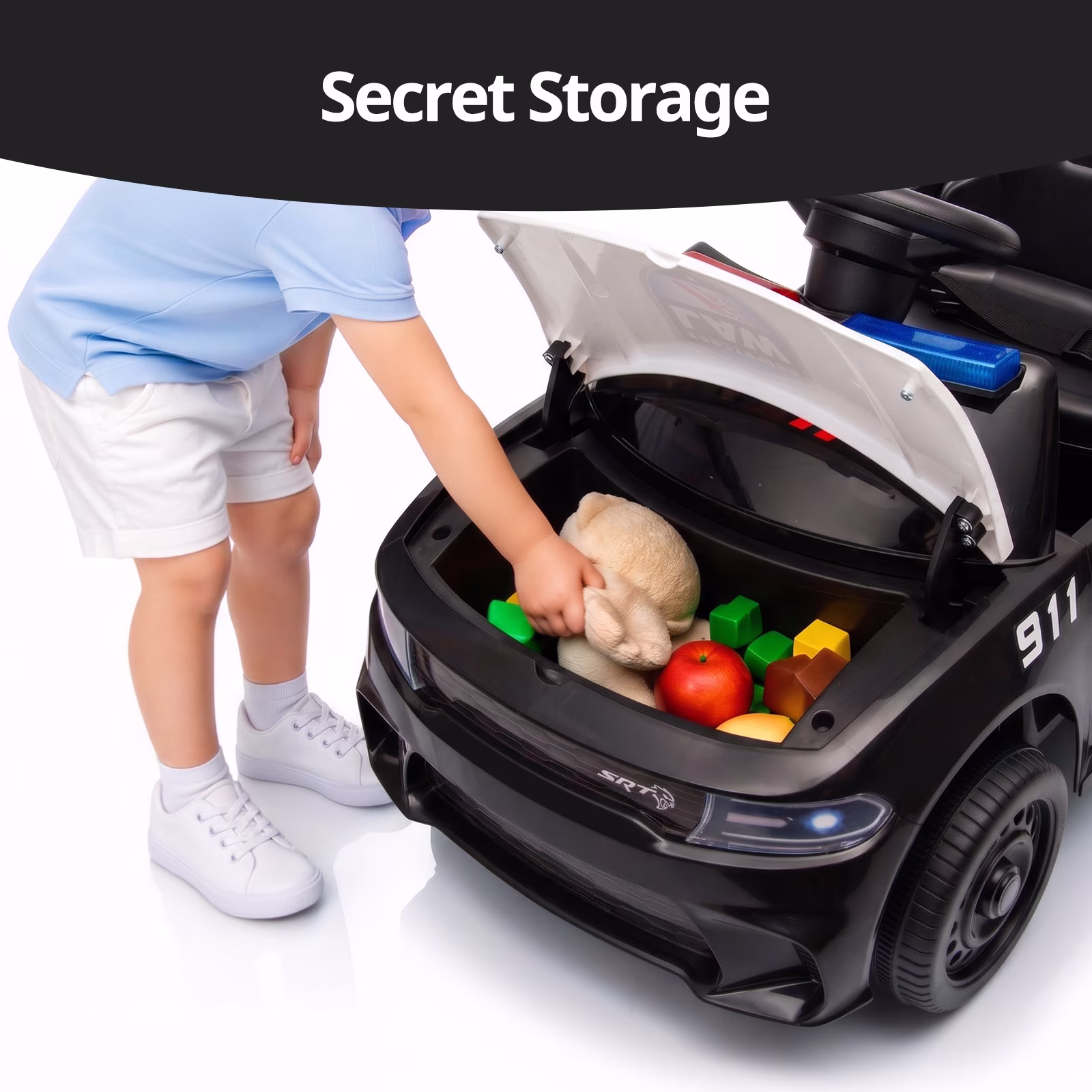 Licensed Dodge Ride on Toy, Toddler Electric Police Car for Kids 1 to 3 with Lights,Music - Image 4