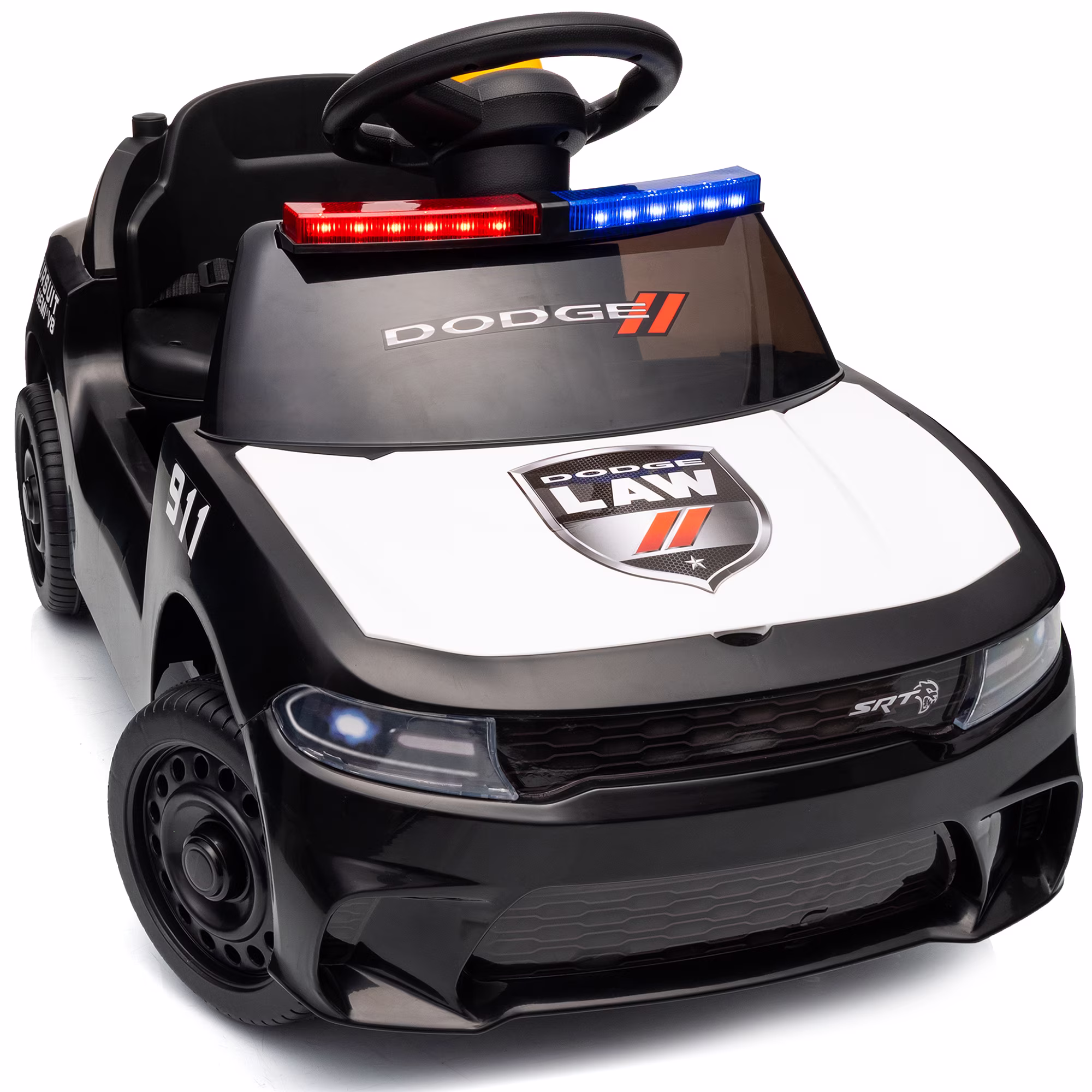 Licensed Dodge Ride on Toy, Toddler Electric Police Car for Kids 1 to 3 with Lights,Music