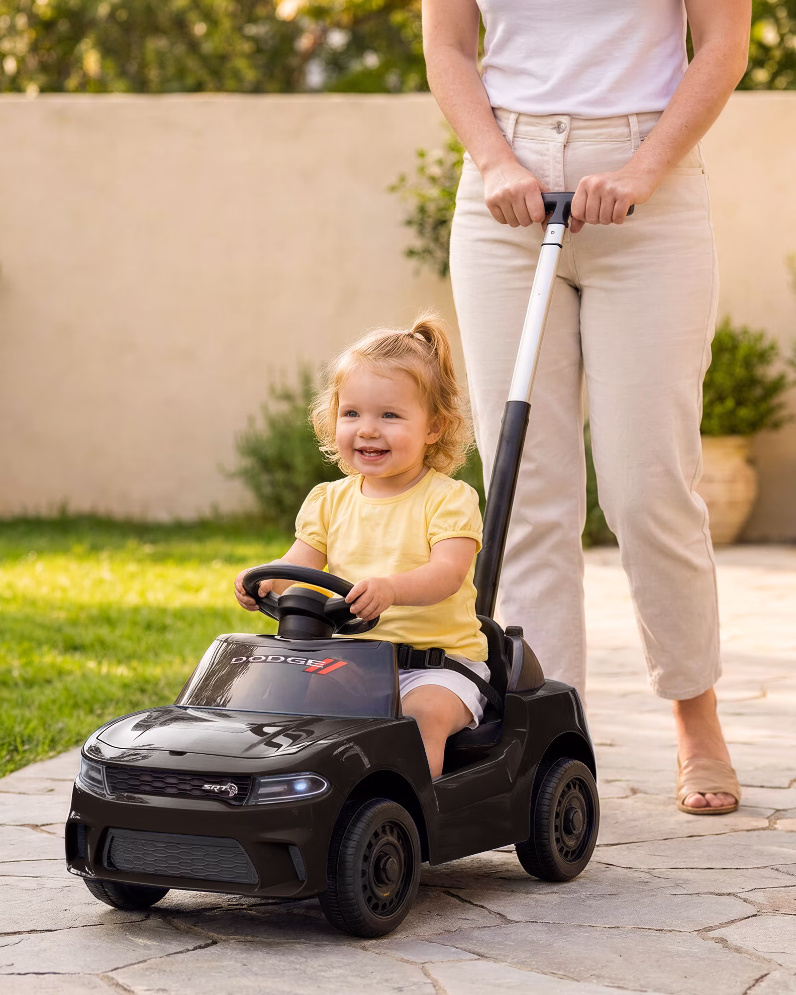 Licensed Dodge SRT Push Car with Handle, Ride on Toys for Toddlers Ages 1‑3,Black - Image 3