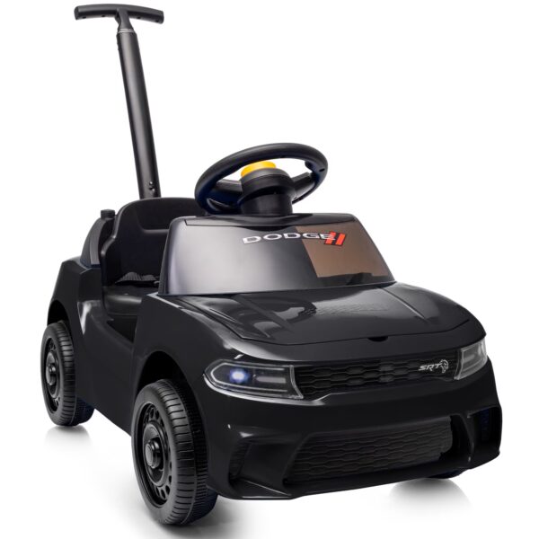 Licensed Dodge SRT Push Car with Handle, Ride on Toys for Toddlers Ages 1‑3,Black