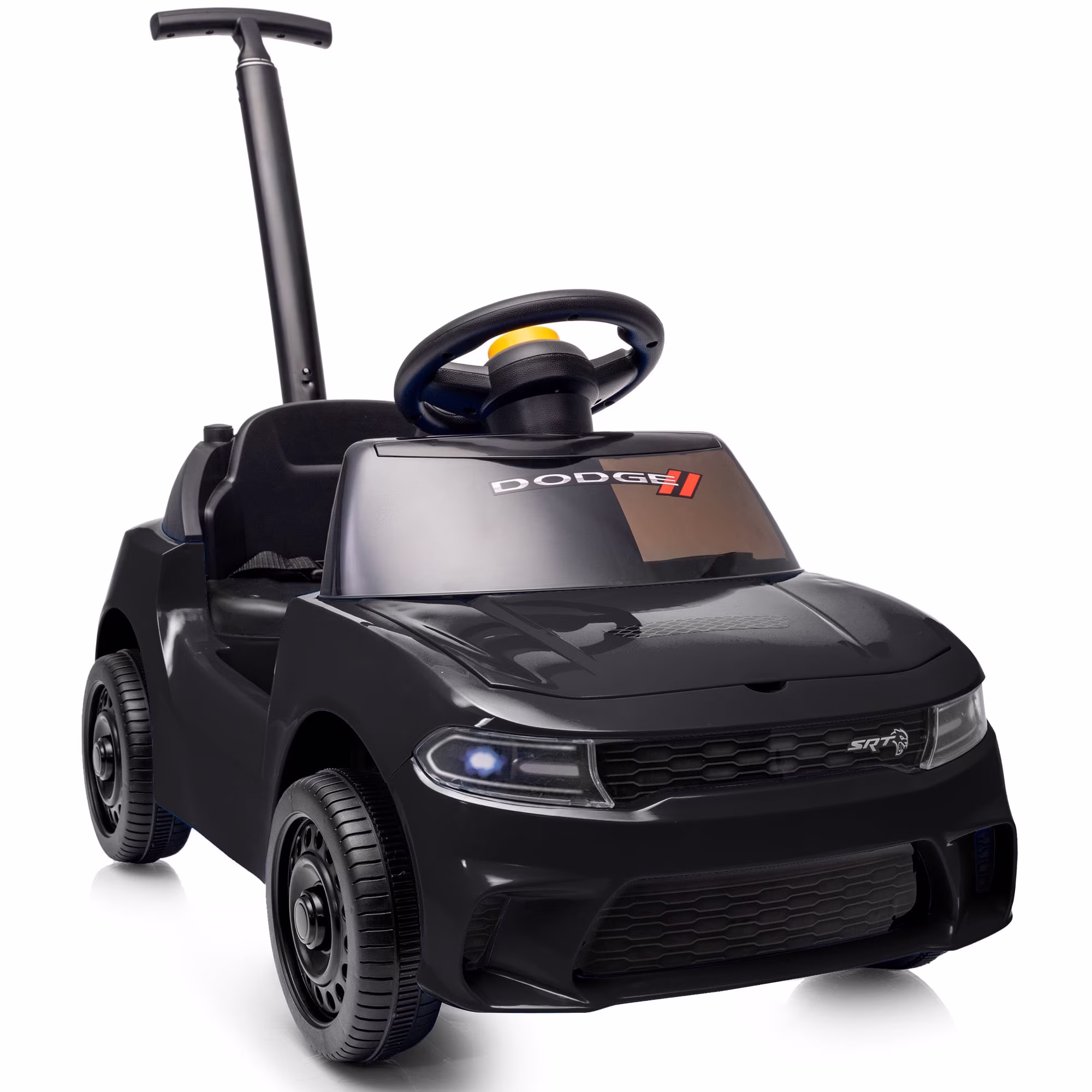 Licensed Dodge SRT Push Car with Handle, Ride on Toys for Toddlers Ages 1‑3,Black