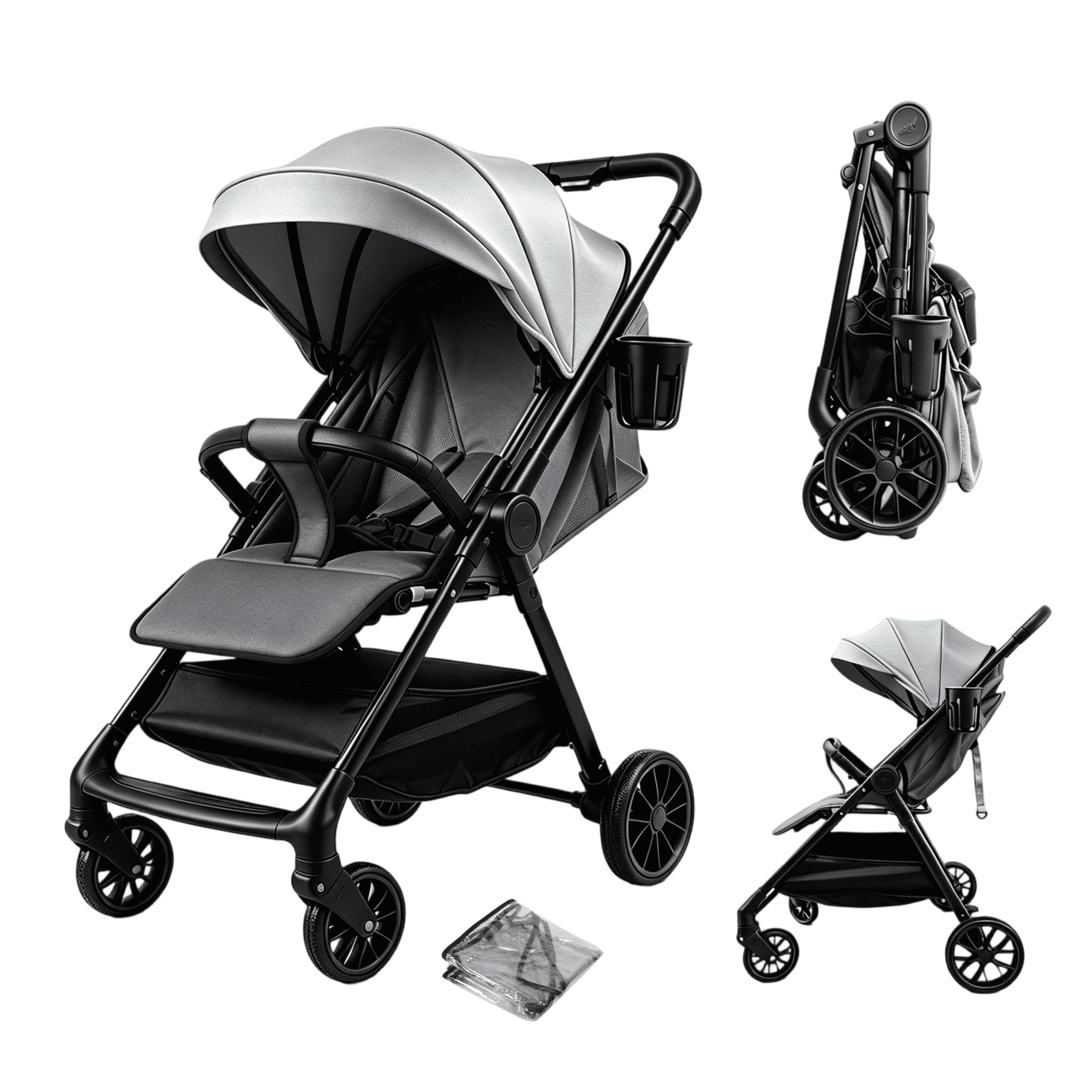 Lightweight Travel Baby Stroller, Fold Infant Pushchair & Pram for 0-3 Years Old,Compact,Folding,Unisex,GREY