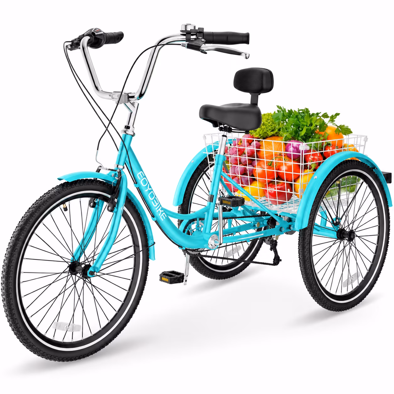 Lilypelle Adult Tricycles 7 Speed 20/24/26 Inch Three Wheel Bike Cruiser Trike with Low-Step Through Frame/Large Basket for Men, Women, Seniors
