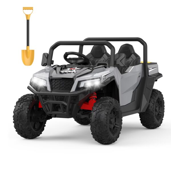 Litake Ride On Dump Truck, 24V Ride On Car with Remote Control, Electric Dump Bed and Extra Shovel, Ride On Tractors Car with Music Player, Key Start for Safety, Gift for Kids
