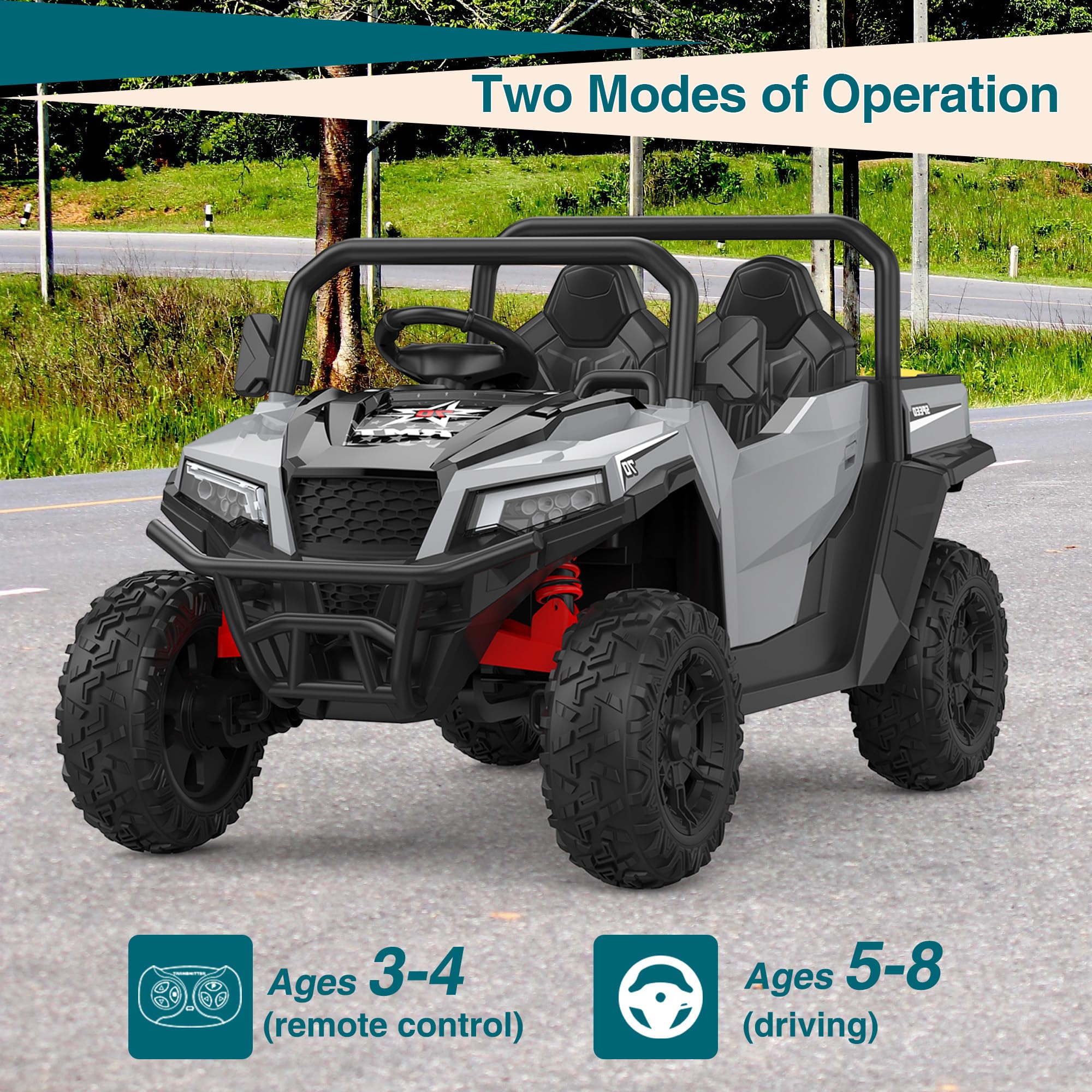 Litake Ride On Dump Truck, 24V Ride On Car with Remote Control, Electric Dump Bed and Extra Shovel, Ride On Tractors Car with Music Player, Key Start for Safety, Gift for Kids - Image 3