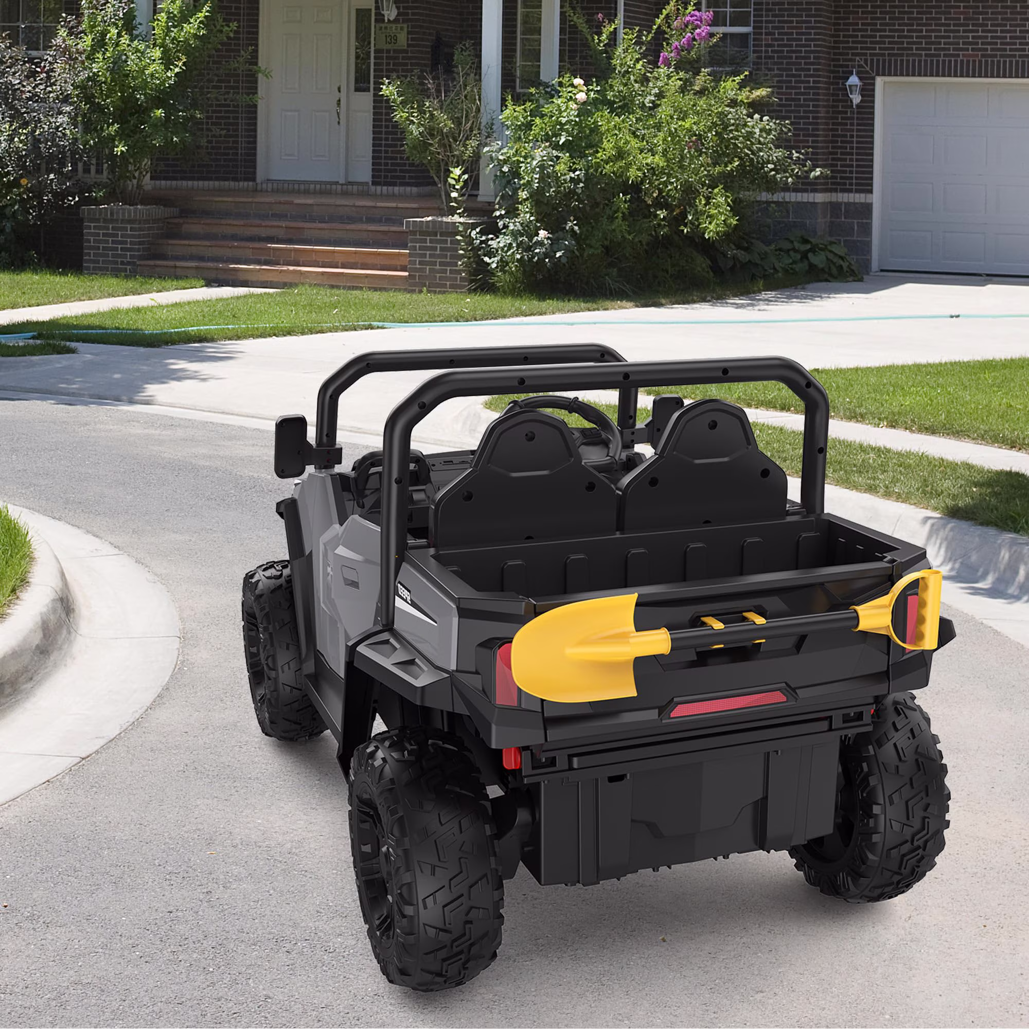 Litake Ride On Dump Truck, 24V Ride On Car with Remote Control, Electric Dump Bed and Extra Shovel, Ride On Tractors Car with Music Player, Key Start for Safety, Gift for Kids - Image 4