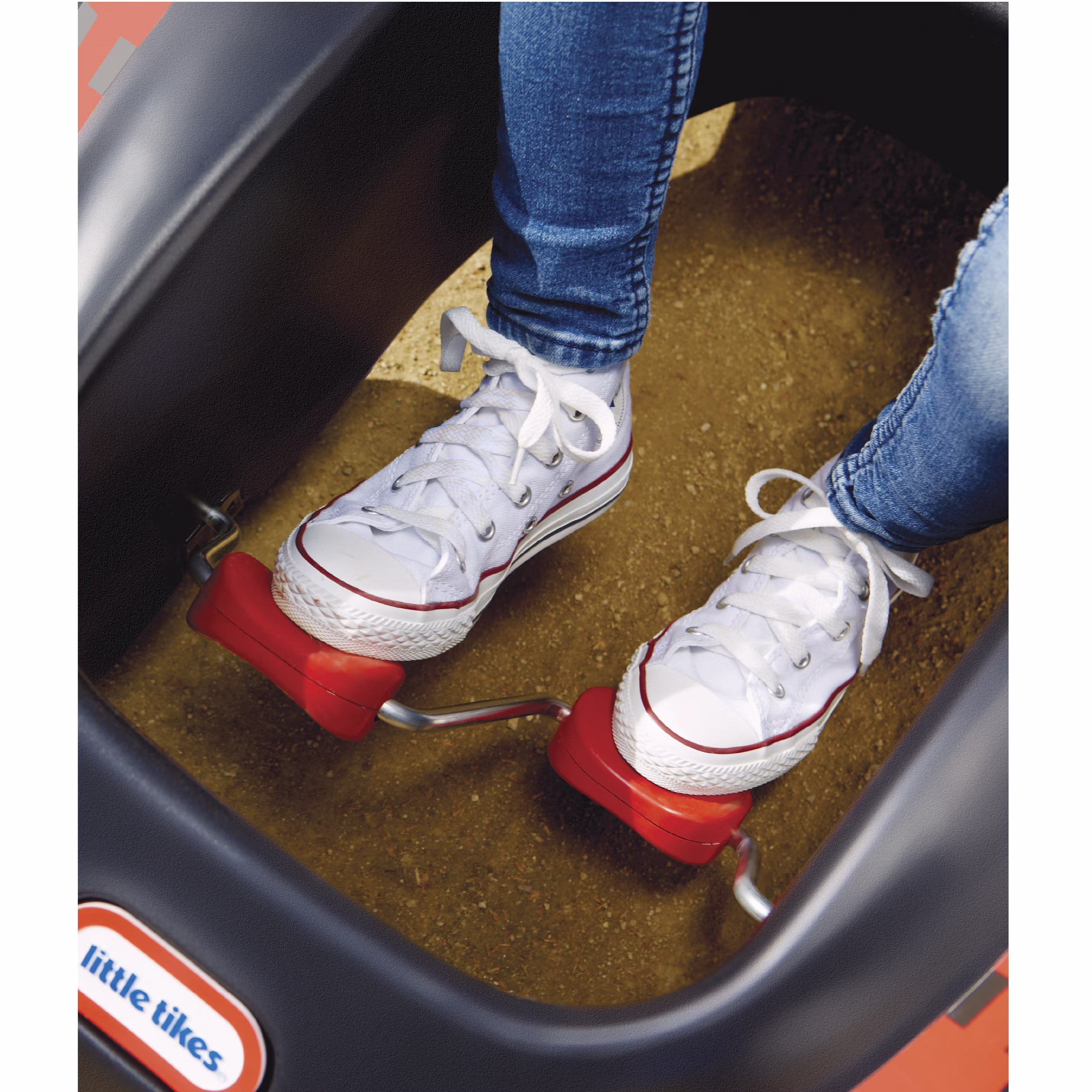 Little Tikes Jett Car Racer Ride on Pedal Car, Black and Red, Dual Handle Rear Wheel Steering, Kids Ages 3 to 7 - Image 5