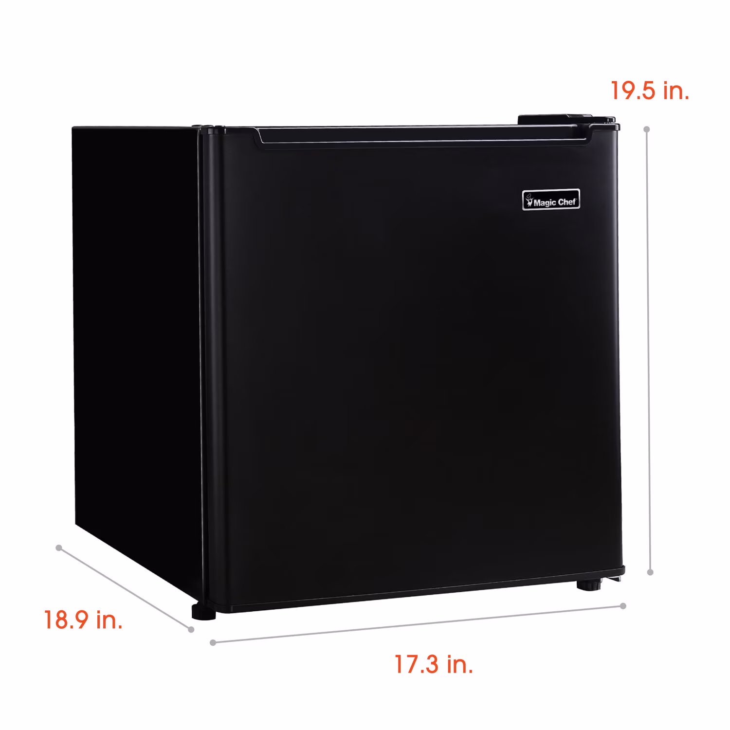Magic Chef 1.7 Cu ft One-Door No Freezer Mini Fridge, Black, E-Star - Image 2