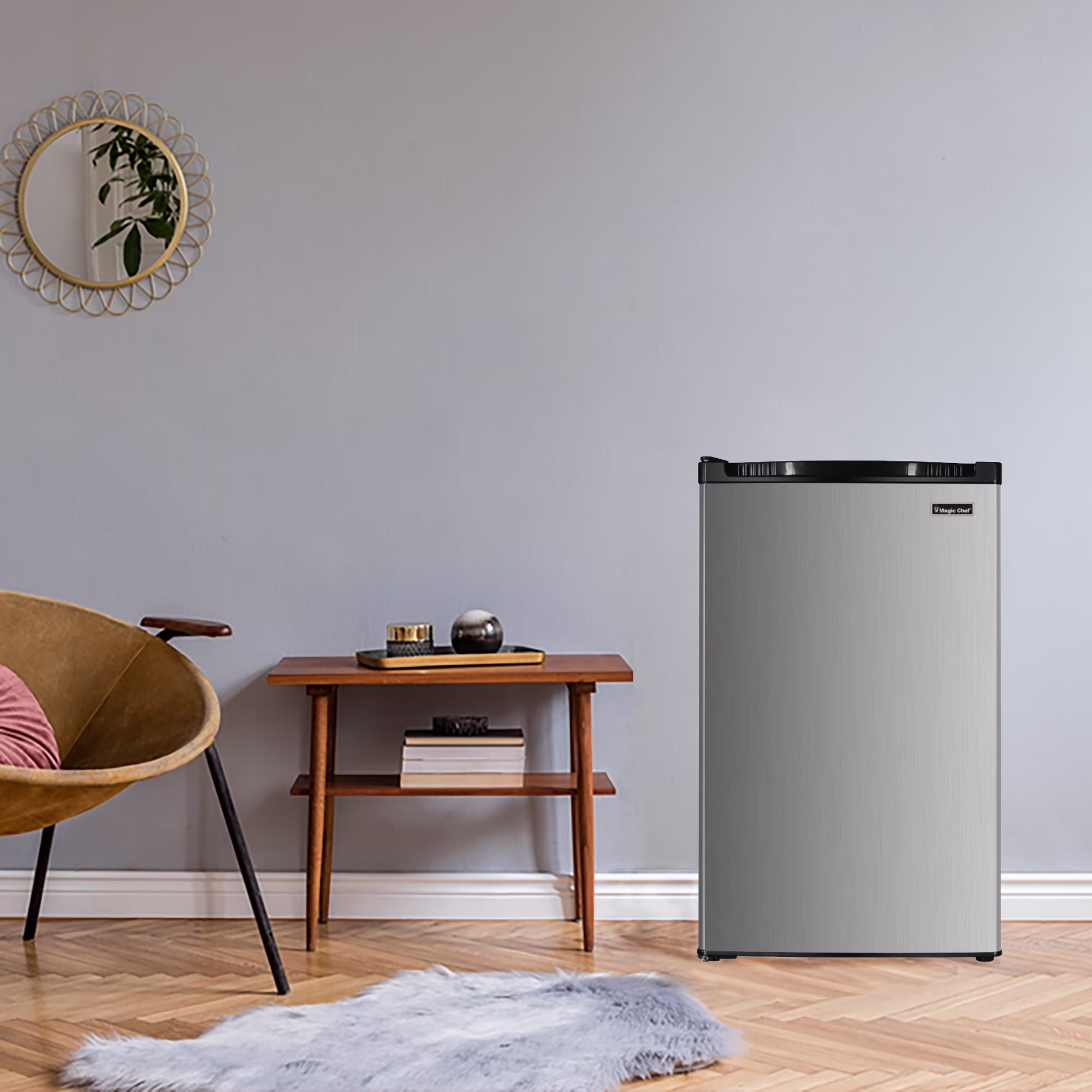 Magic Chef 4.4 cu. ft. Compact Refrigerator in Stainless look - Image 4