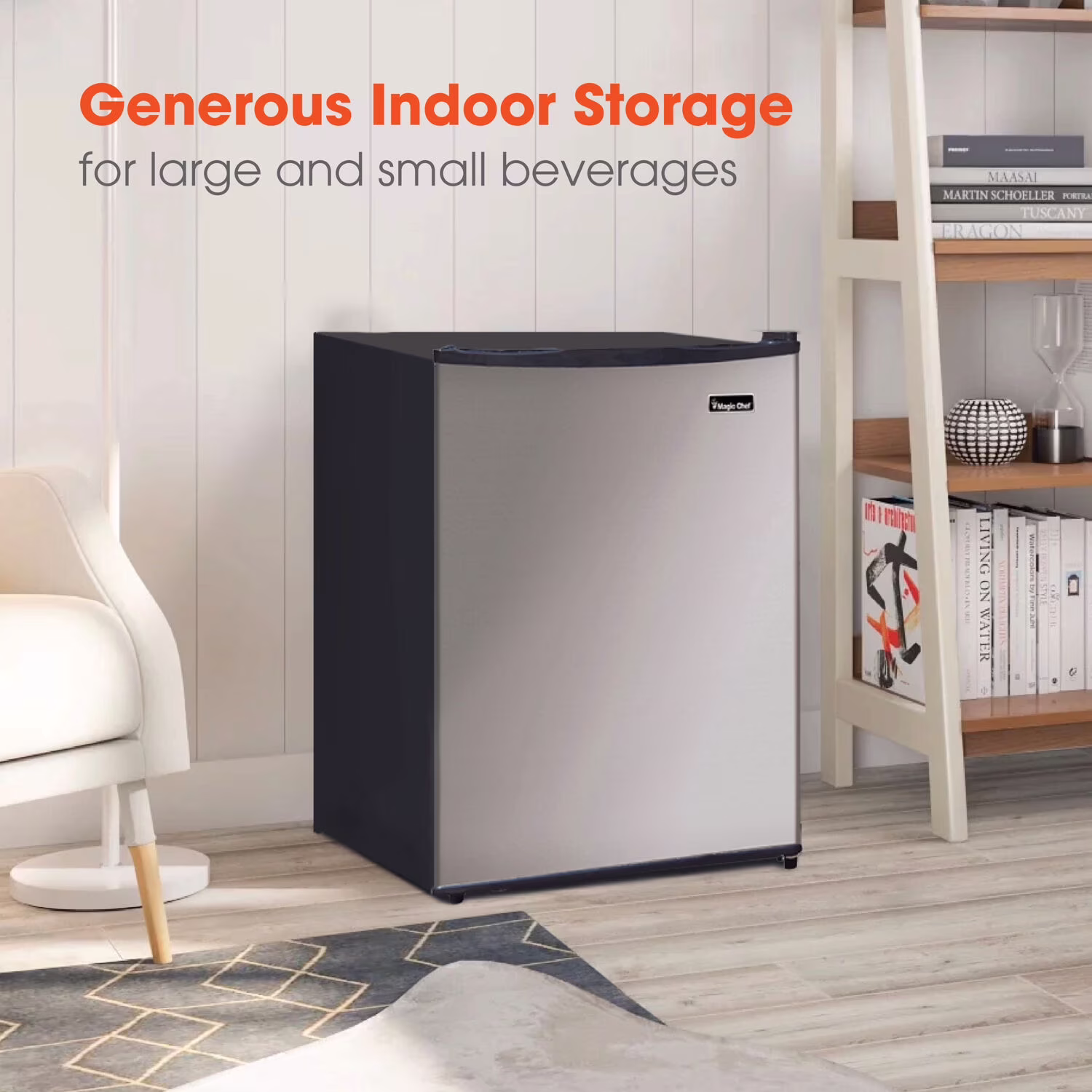 Magic Chef Energy Star 2.4 Cu. ft. 18.5" W Mini Fridge, Stainless Steel Door - Image 3