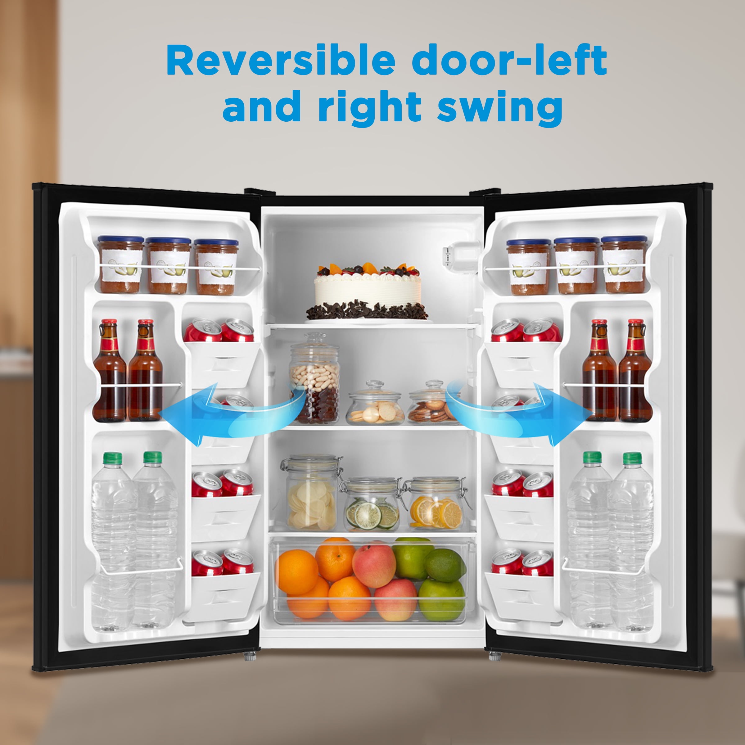 Mainstays 3.3 cu ft Compact Single Door Refrigerator Mini Fridge, Black - Image 5