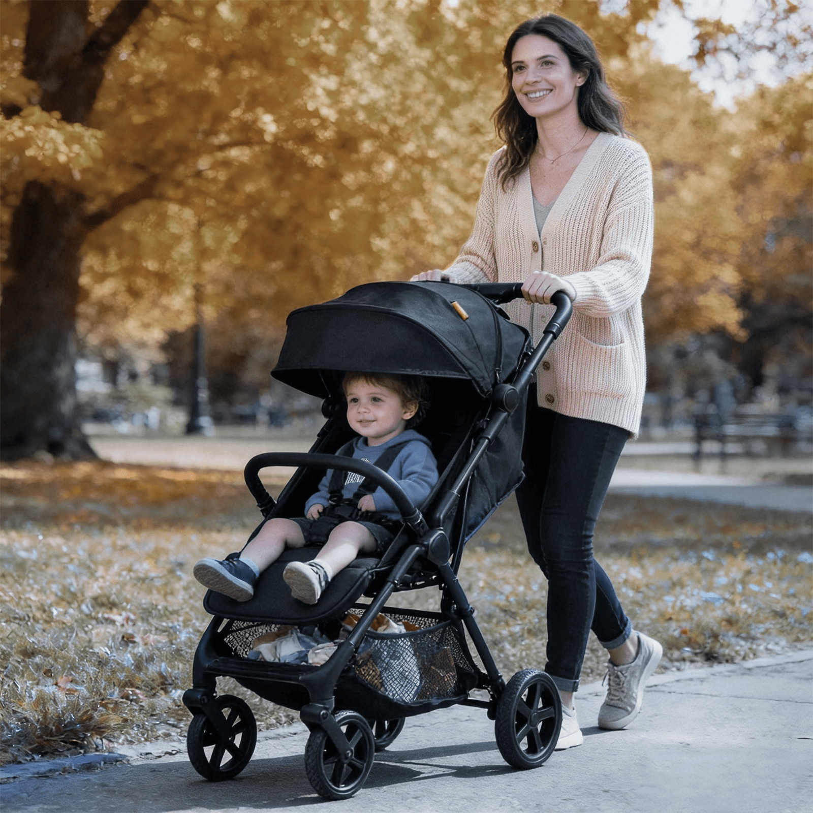 Mamazing Baby Stroller,Air Lite Carbon Fiber Lightweight Foldable Compact Travel Stroller for Newborn Infant Toddler,Black - Image 4