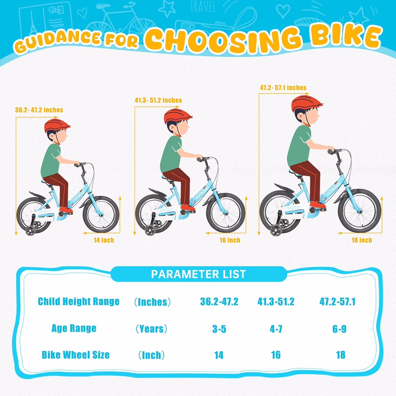 Marknig 14" 16" 18" Folding Kids Bike with Removable Training Wheels, Children's Bicycle for Boys & Girls Ages 3-9 Years, Easy-Storage Toddler Bike - Image 5