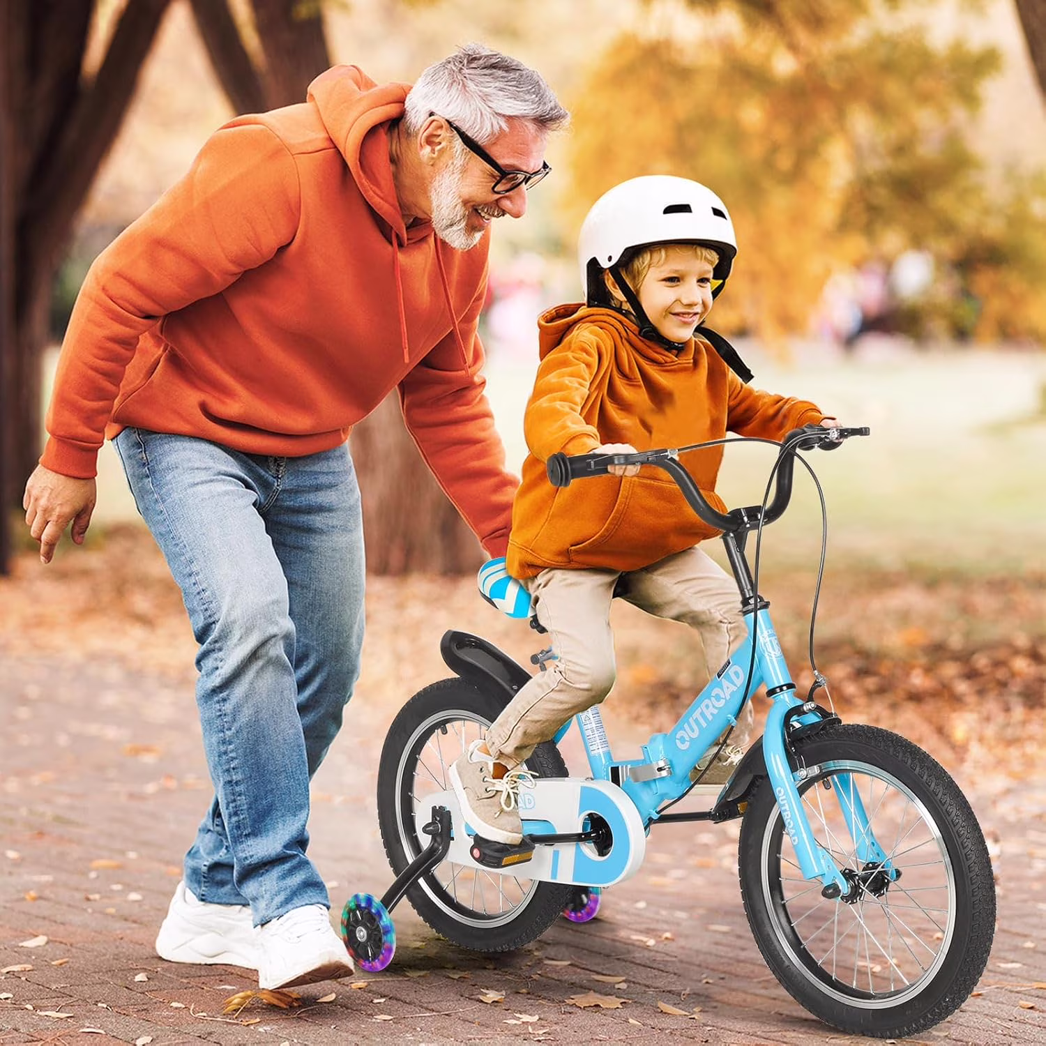 Marknig 14" 16" 18" Folding Kids Bike with Removable Training Wheels, Children's Bicycle for Boys & Girls Ages 3-9 Years, Easy-Storage Toddler Bike - Image 2