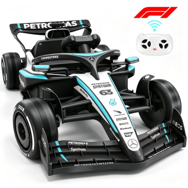 Mercedes-Benz F1 W16 24V Ride On, iYofe Lithium Battery Powered Go Kart w/Rear-Wheel Suspension, Remote, Lights, Music, for Kids Ages 3