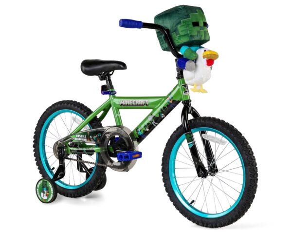 Minecraft 18" Boys Bike by Dynacraft, for Ages 6-9 Years, 42"-53" Tall, Green, 1-Count