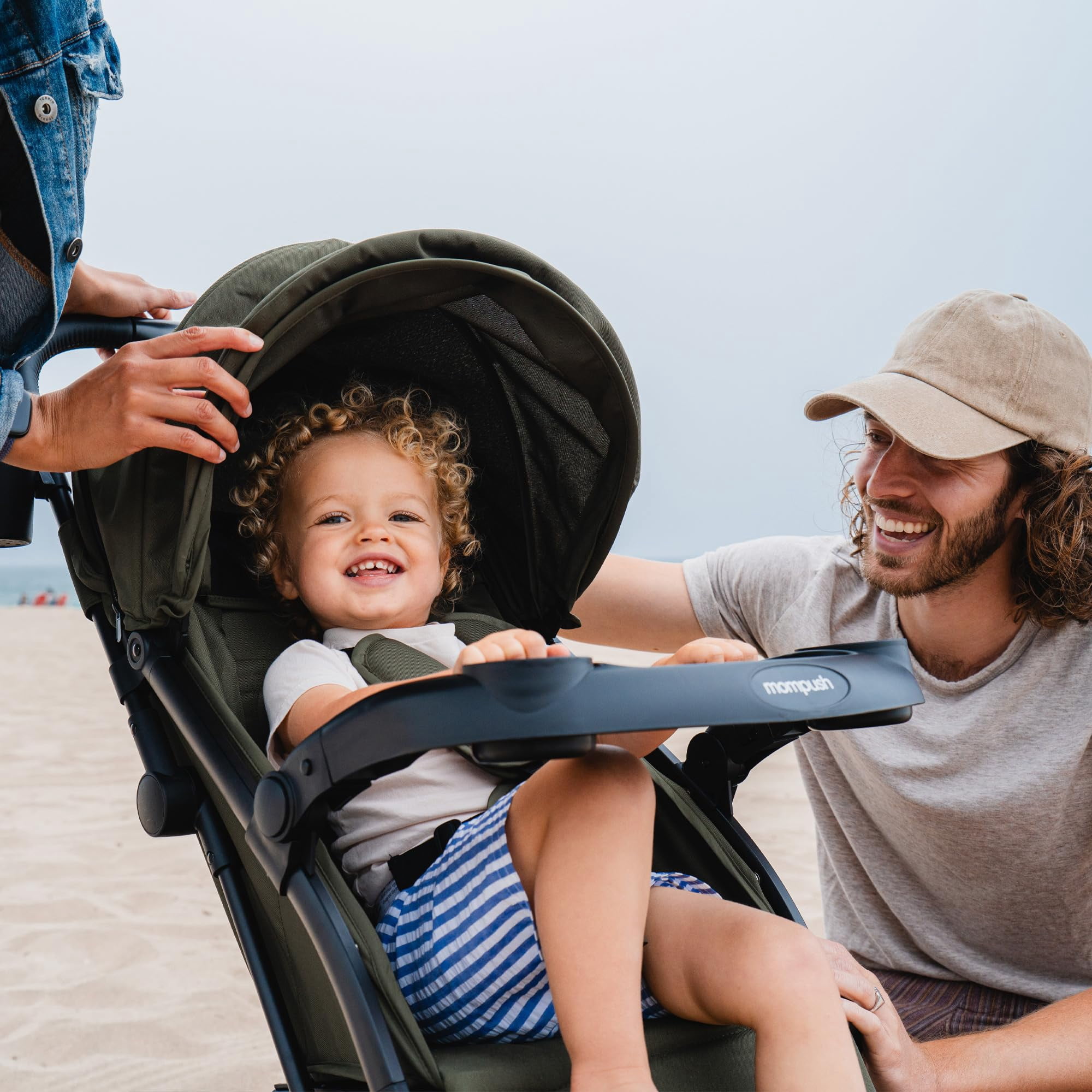 Mompush Lithe V2 Lightweight Stroller with Snack Tray, Newborn Nest Mode, Black, 17.3LB, Unisex - Image 2