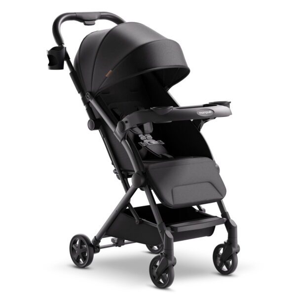 Mompush Lithe V2 Lightweight Stroller with Snack Tray, Newborn Nest Mode, Black, 17.3LB, Unisex