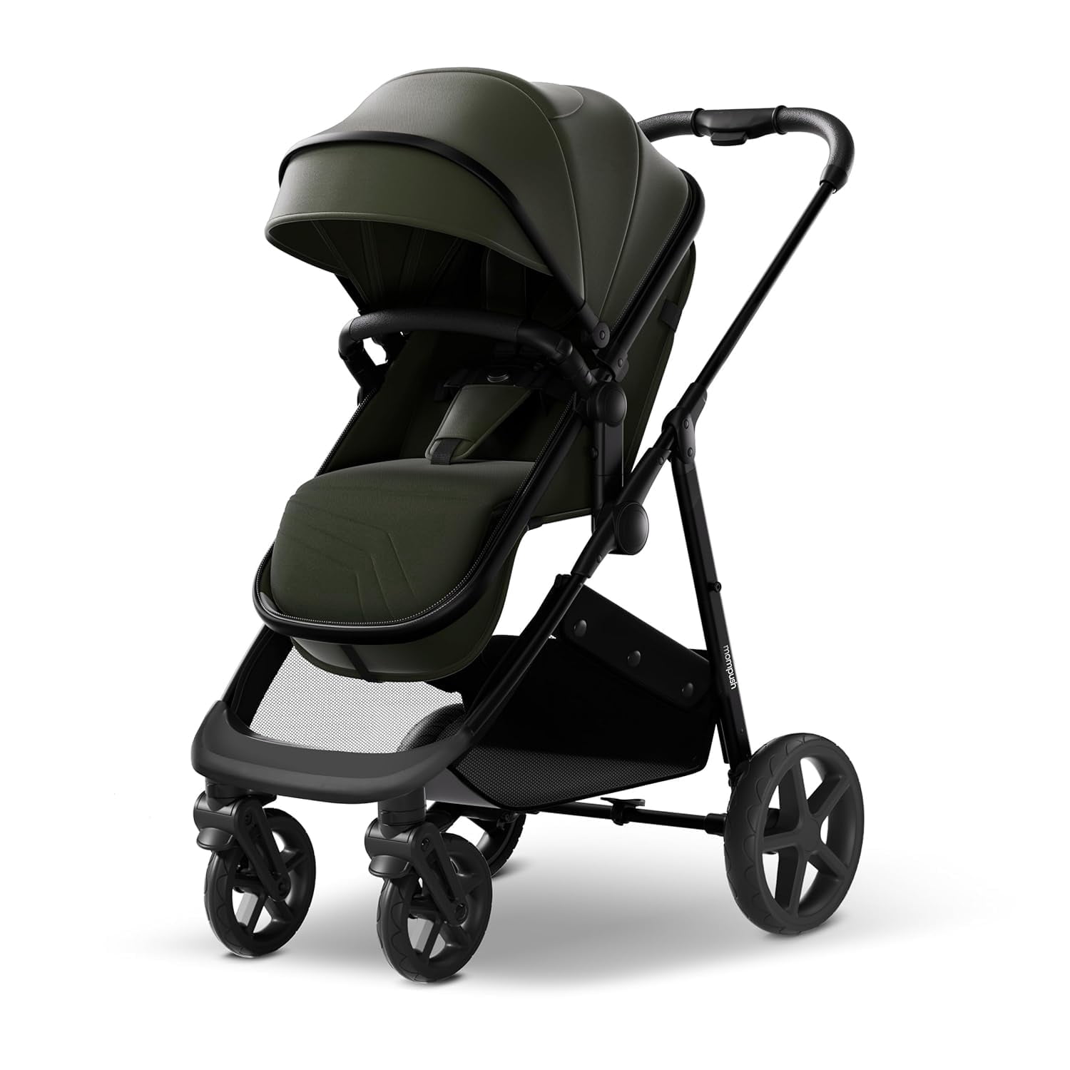 Mompush Wiz 2-in-1 Baby Stroller with Bassinet Mode, Reversible Seat and Large Canopy, Forest, 22.3LB, Unisex