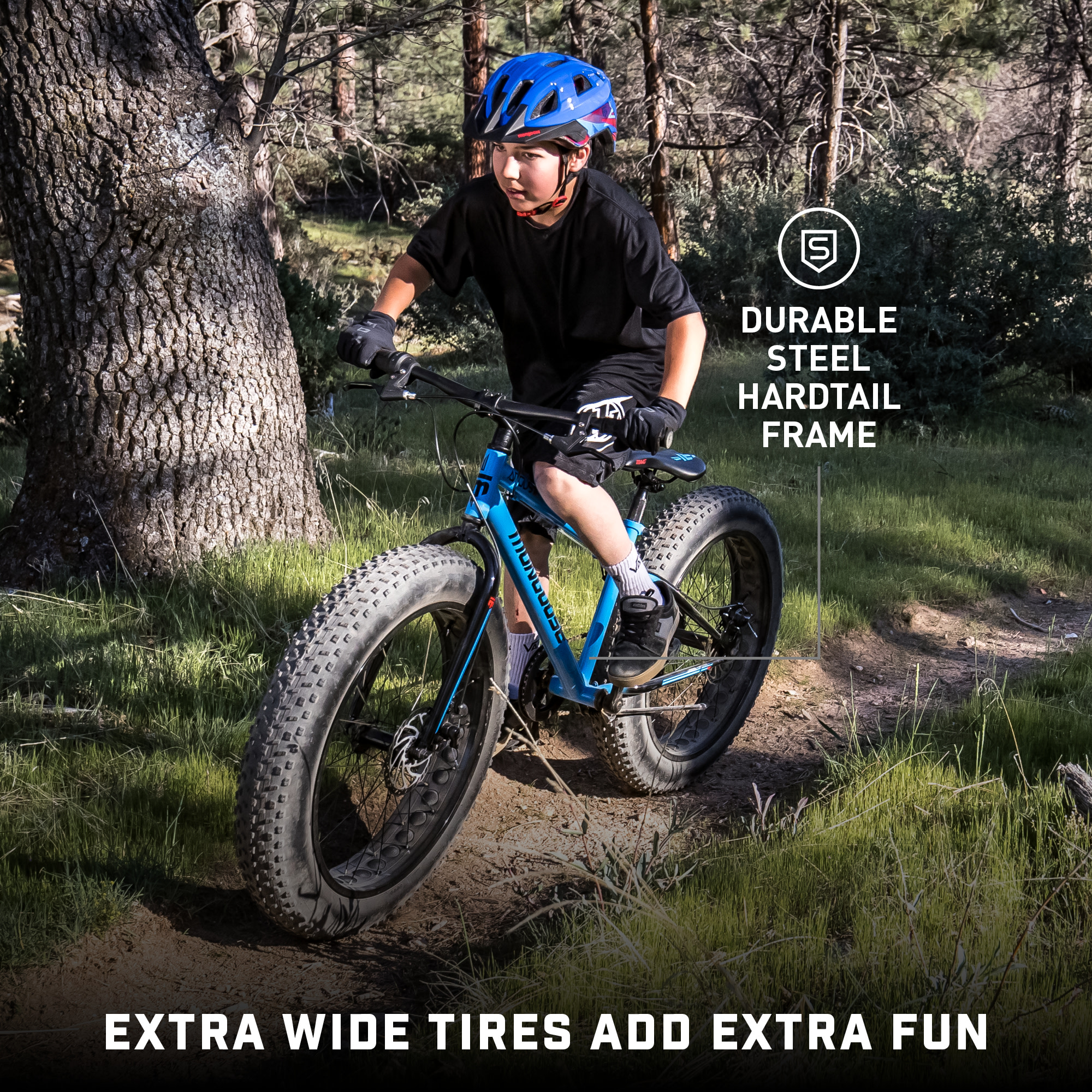 Mongoose Argus ST Fat Mountain Bike, 24- Inch Wheels, 7 Speed, Blue - Image 3