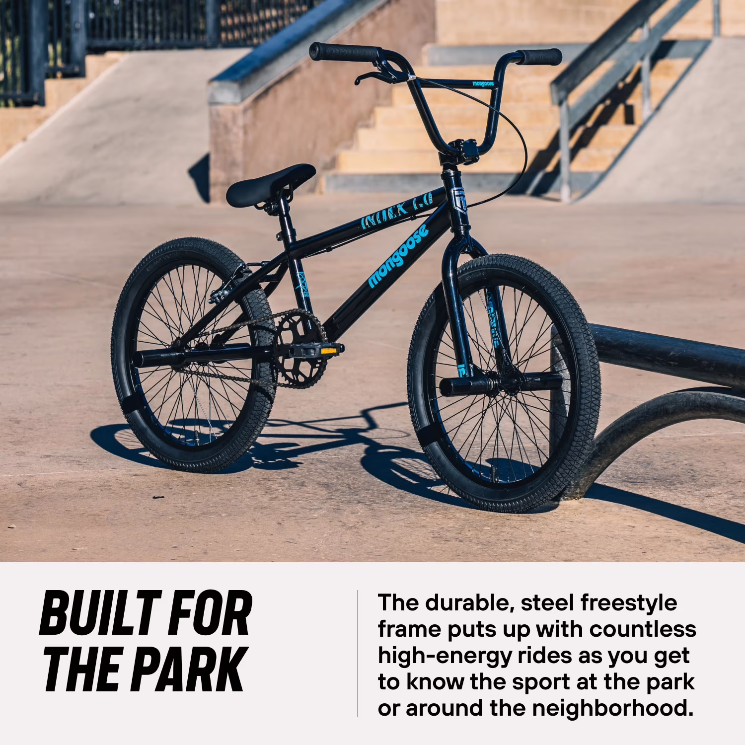 Mongoose Index 1.0 BMX Freestyle Bike, 20-Inch Wheels, Single Speed, Gray - Image 4