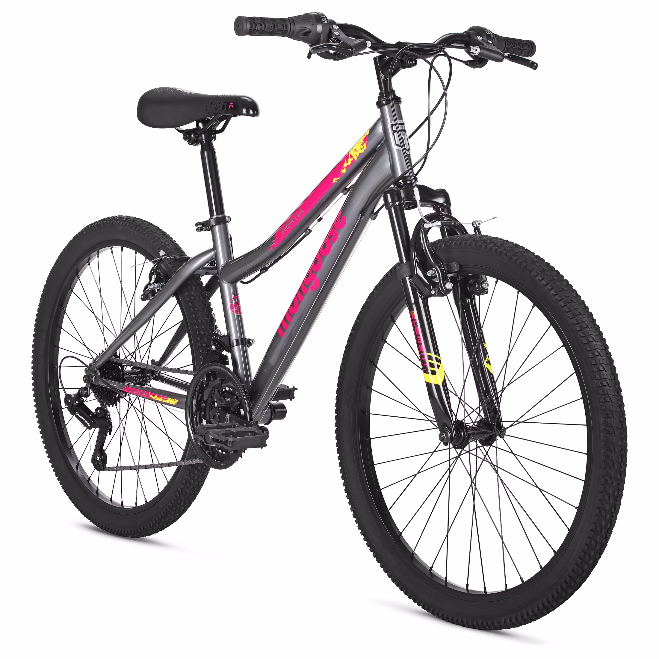 Mongoose Inertia Kids Mountain Bike, 24-Inch Wheels, 21 Speeds, Grey - Image 5