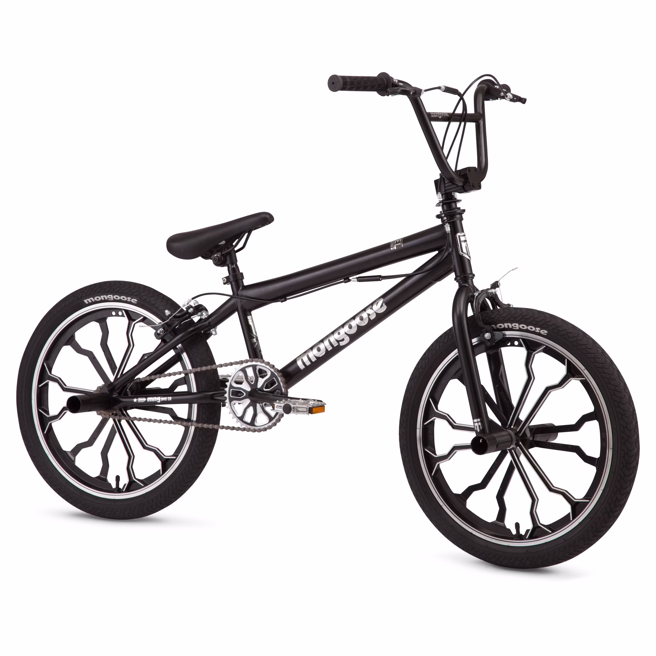 Mongoose Rebel Kids BMX Bike, 20-in. Wheels, Children & Tweens Ages 7-13, Black Bicycle - Image 4