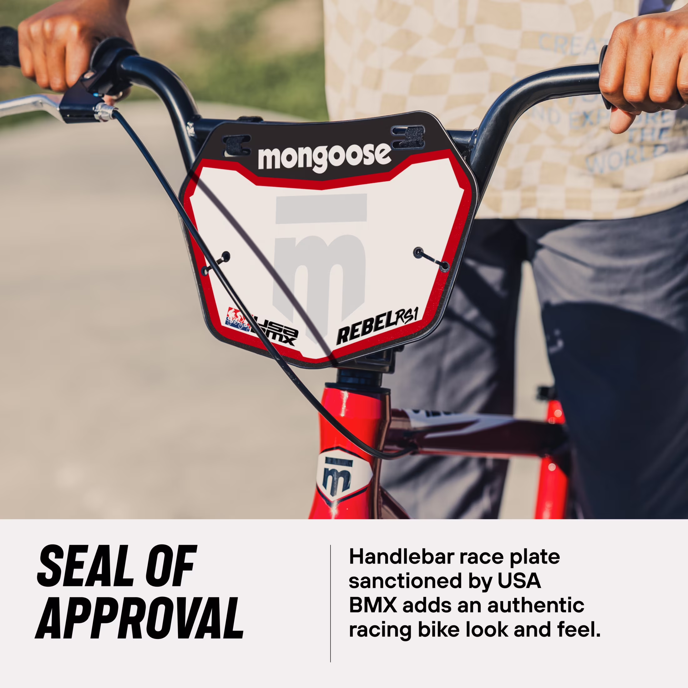 Mongoose Rebel RS1 Kids BMX Bike, 20-in. Wheels, Kids Ages 7-13, Red - Image 3