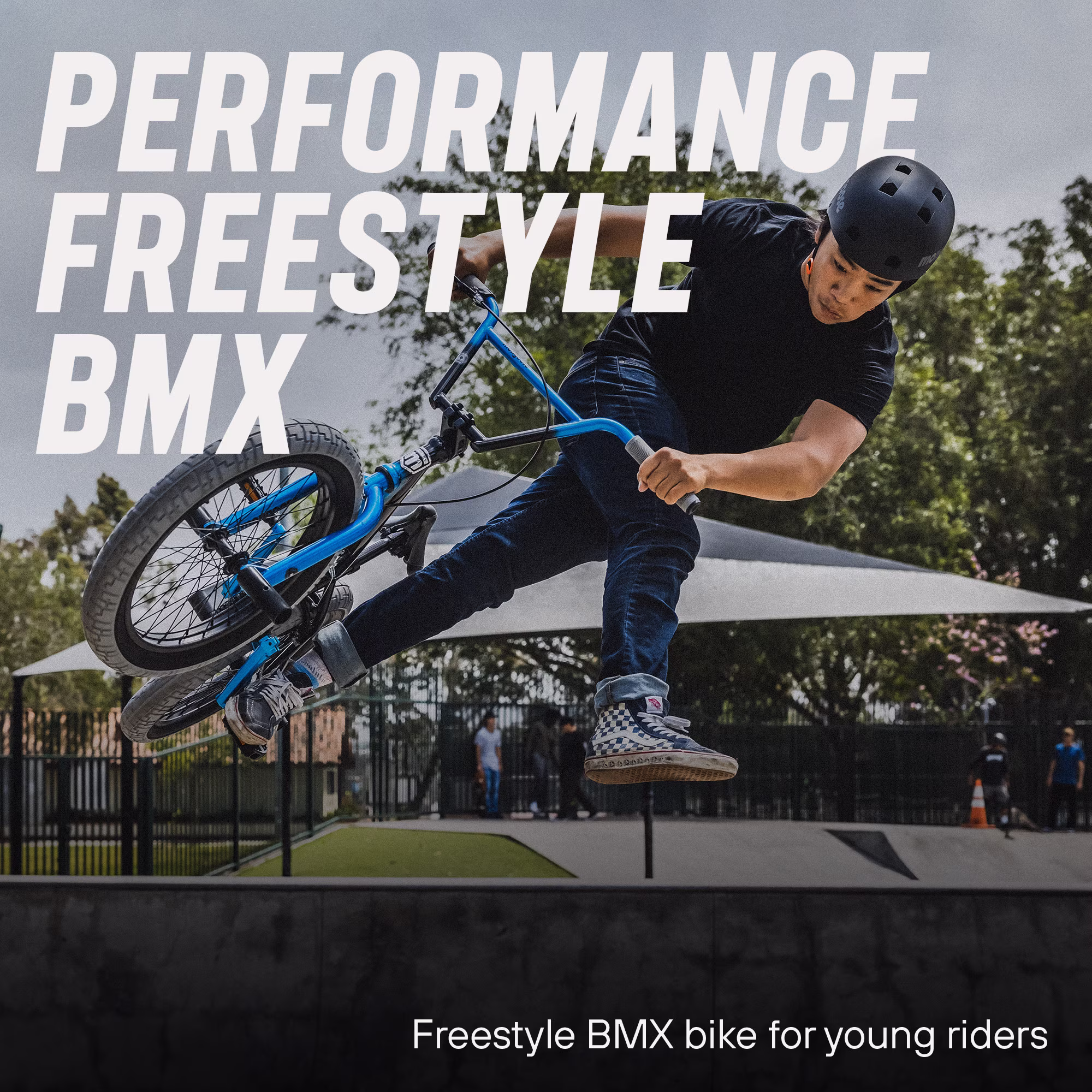 Mongoose Rebel X2 Kids BMX Bike, 20-in. Wheels, Children Ages 6+, Black & Blue - Image 5