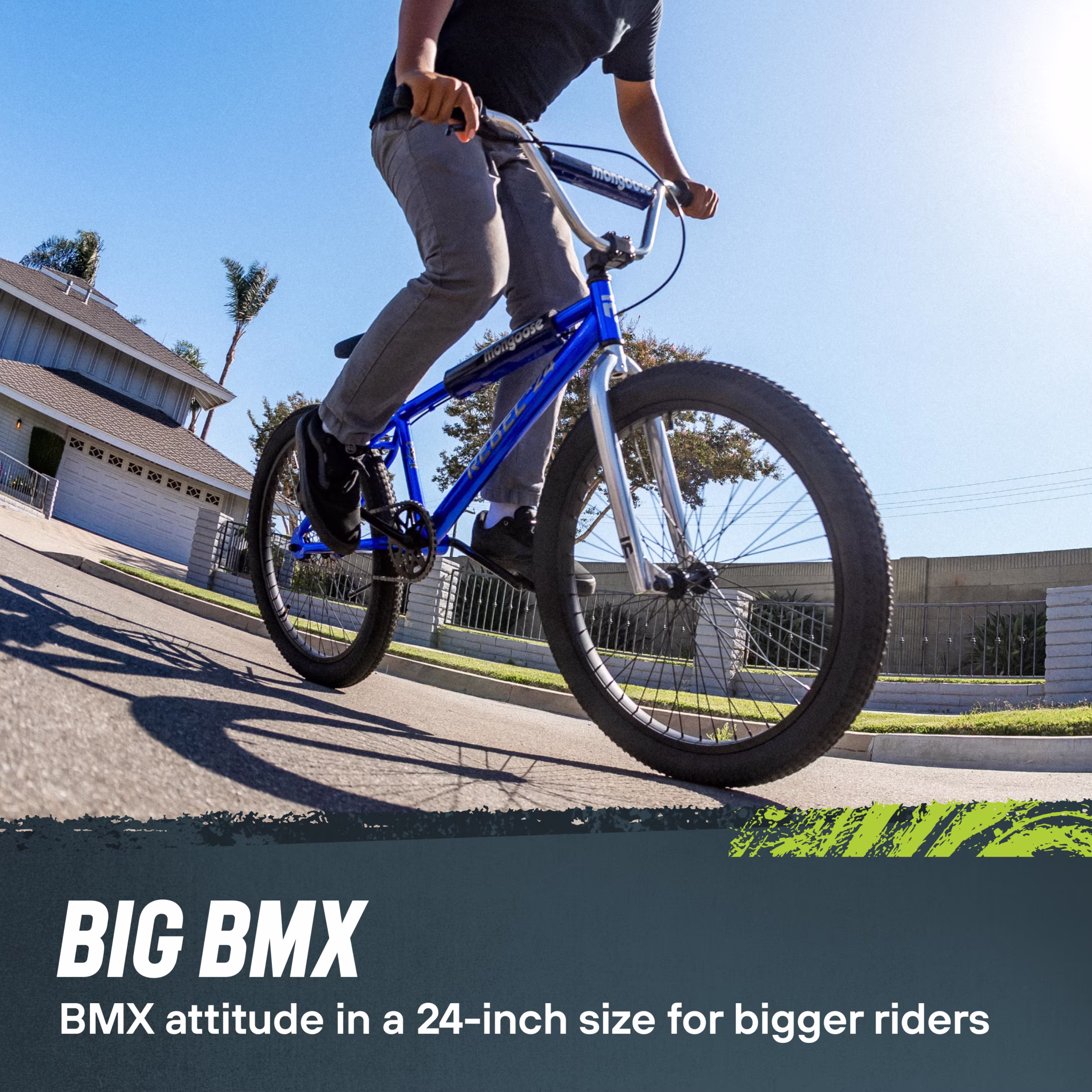 Mongoose Rebel X24 BMX Bike, 24-in Wheels, Ages 13+ Years, Blue - Image 2