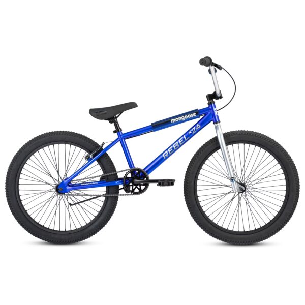 Mongoose Rebel X24 BMX Bike, 24-in Wheels, Ages 13+ Years, Blue