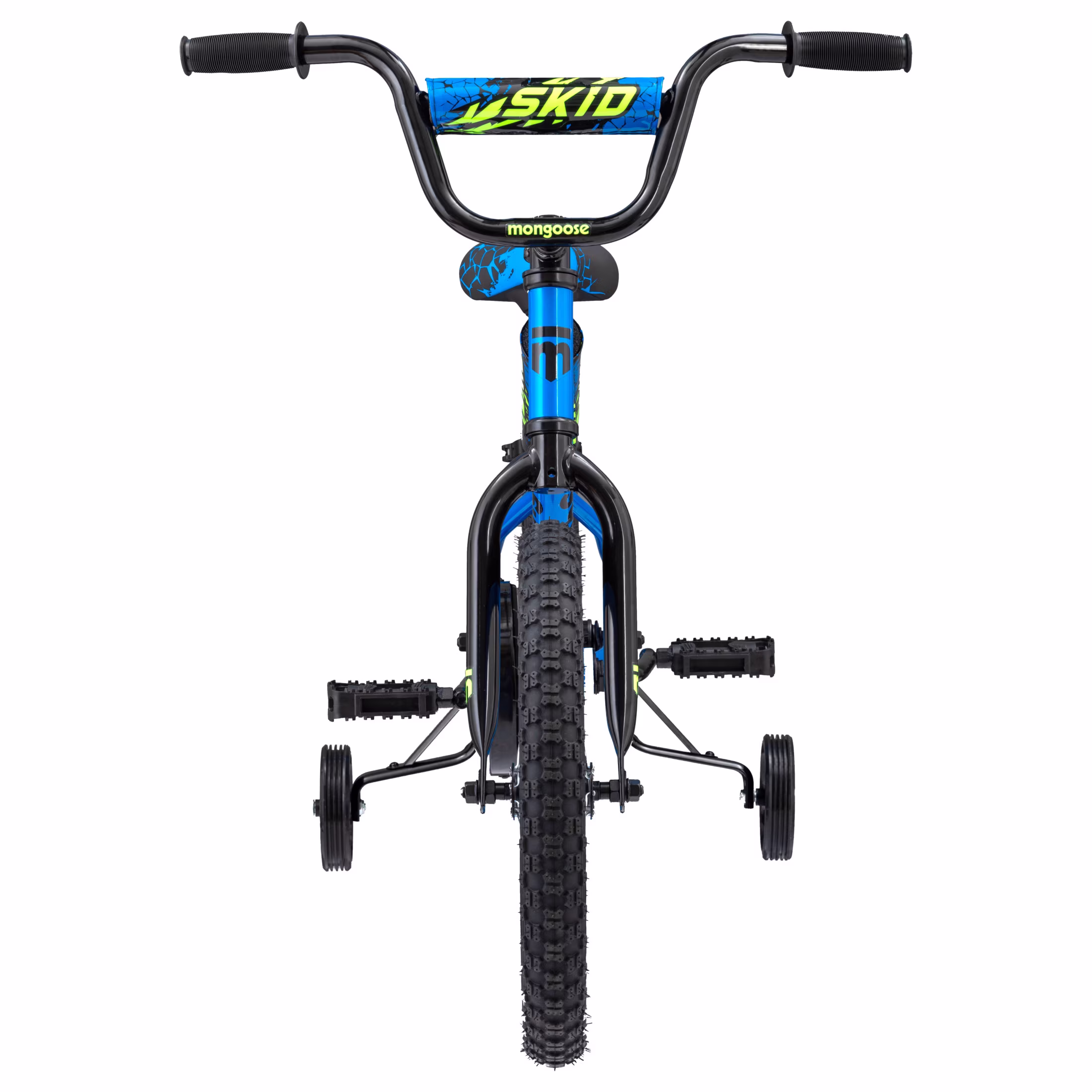 Mongoose Skid 16-in. Kids' Bike with Training Wheels, Ages 5-7 Years, Blue - Image 2