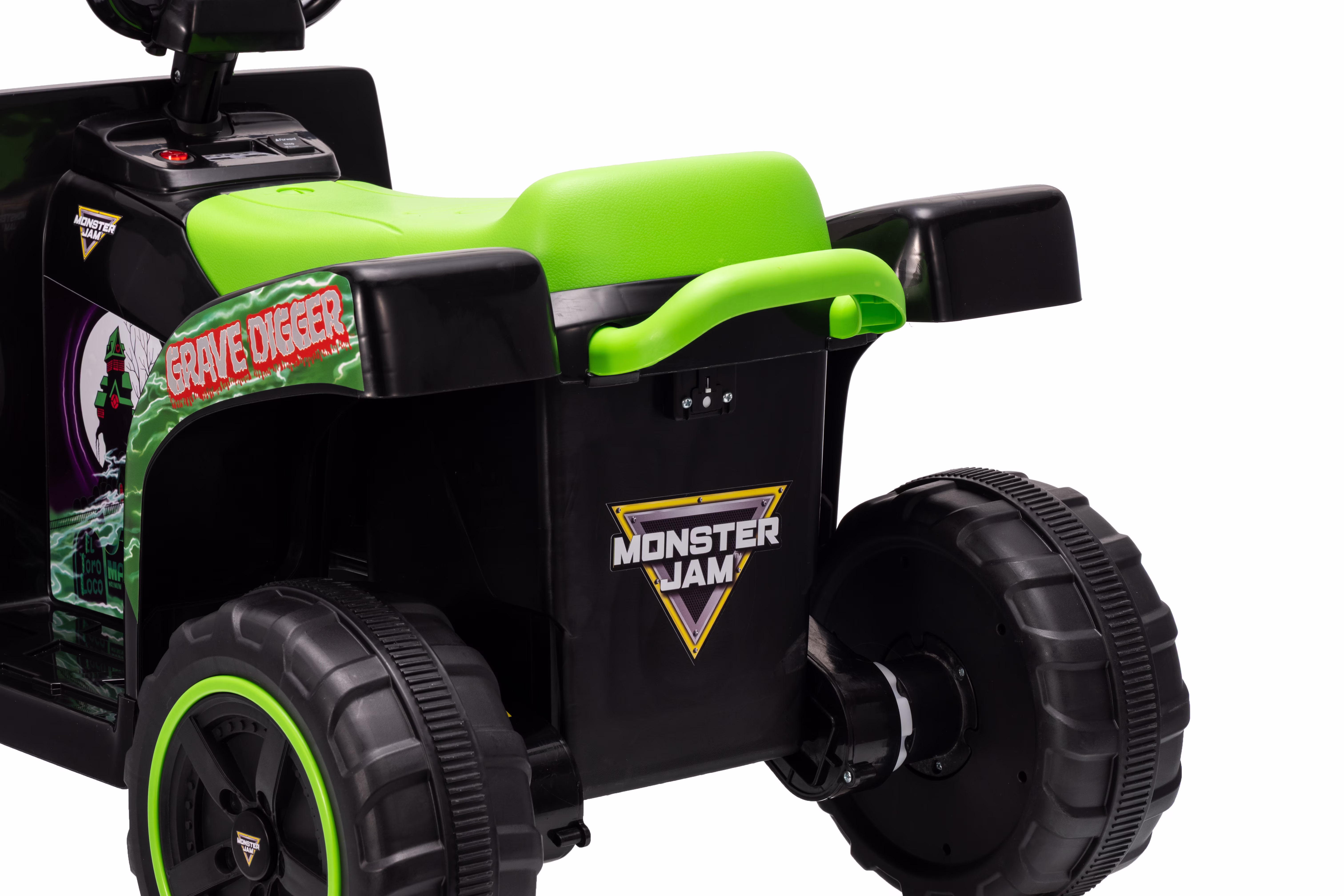 Monster Jam 12V Grave Digger Kids 1 Seat Ride-On ATV with 3.5 MPH Top Speed, Forward/Reverse Controls and Rechargeable Battery - Image 3