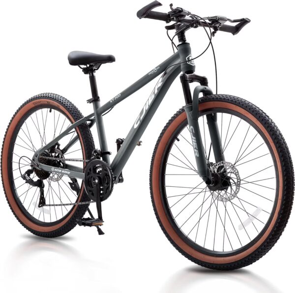 Mountain Bike for Kids, Akaber 24'' Boys Bike, MTB Bicycle 21-Speed with Internal Cable Routing, Suspension Fork, Dual Disc Brakes, 2.125" Tires, Ergonomic Grips