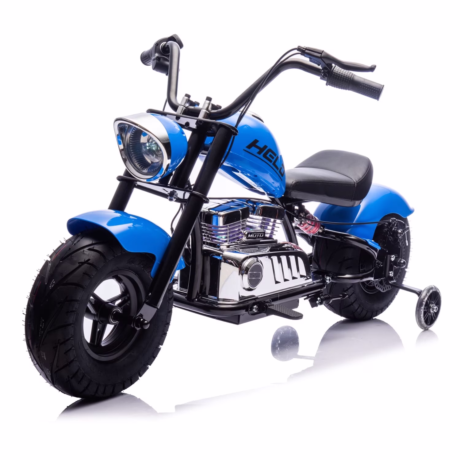 MUKIDY 24V Electric Motorcycle for Kids, 250W Ride on Motorcycle with Twist Grip Throttle, Key Start, Music, Speed up to 12.4 mph, Age 8+, Blue