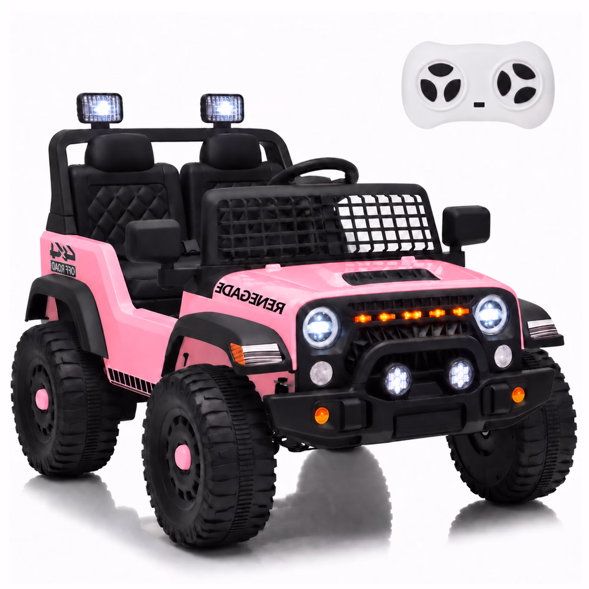 NEORIVER 12V Kids Electric Ride On Car, Ride On Toy Vehicle with Dual 35W Motors, 3 Speed Modes, Bluetooth, USB, LED Lights & Horn
