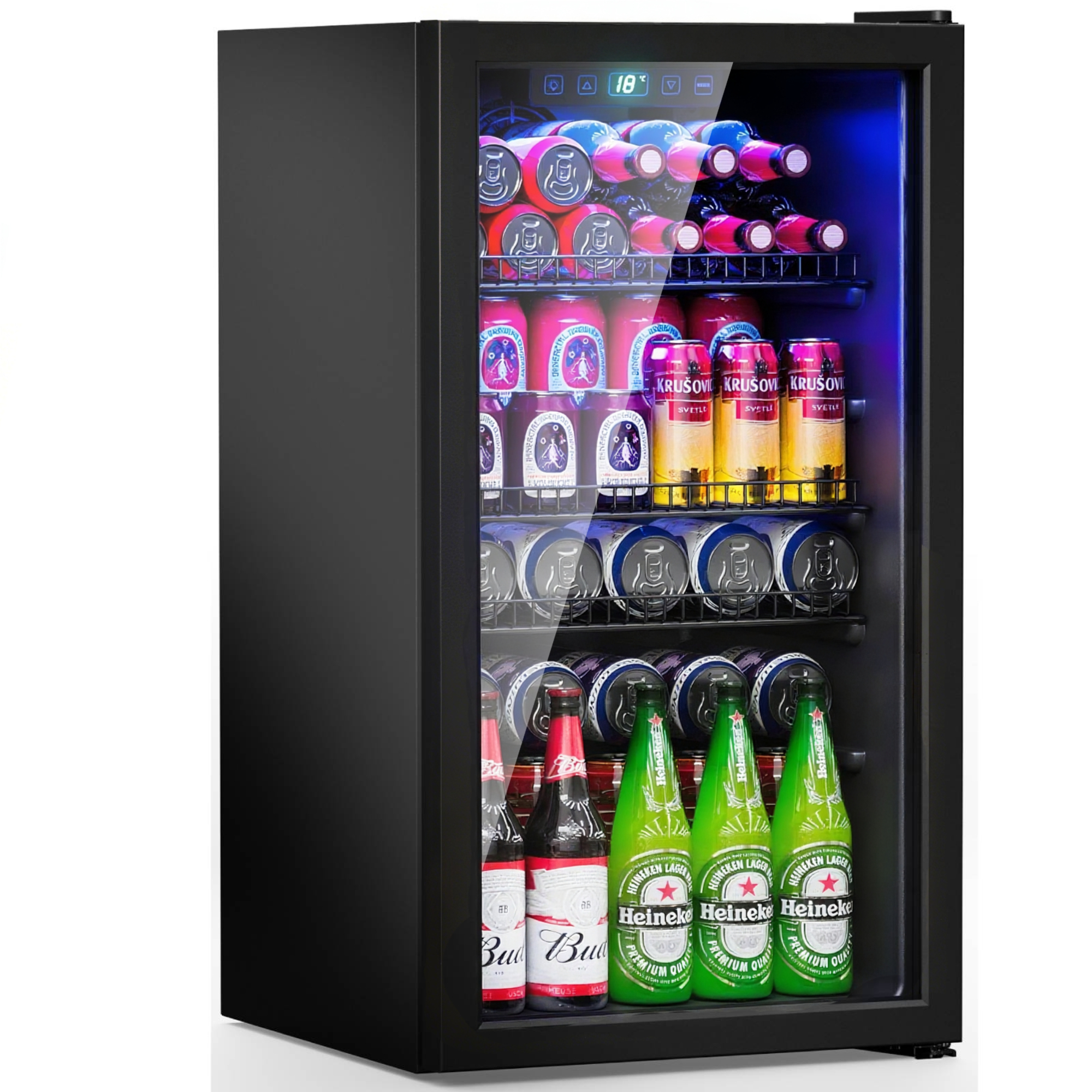 Nepsam 130 Can Beverage Refrigerator Cooler 3.2 Cu.ft Mini Fridge with Glass Door & Adjustable Shelves, for Home/Office/Bar - Image 5