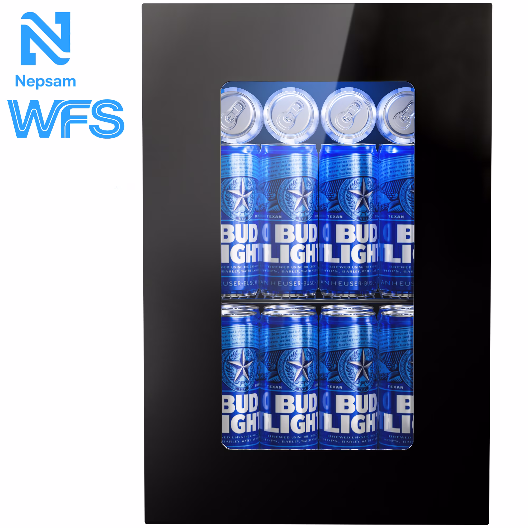 Nepsam 25 Cans Wine Cooler and Beverage Refrigerator with Glass Door, Freestanding Compact Drink Fridge for Indoor Home, Office, or Bar, Black