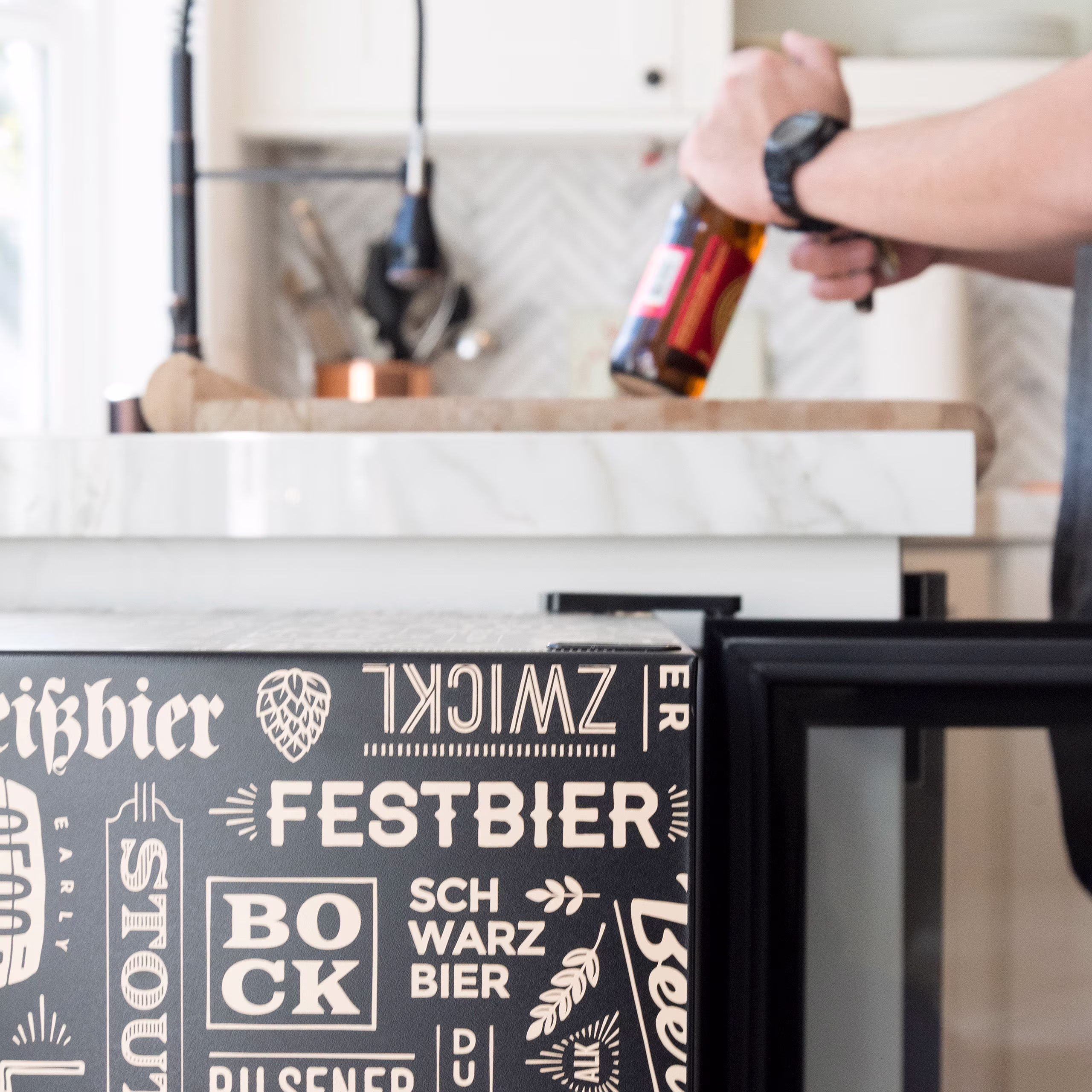 Newair® 126-Can Freestanding "Beers of the World" Beverage Fridge - 18.5" - Image 4